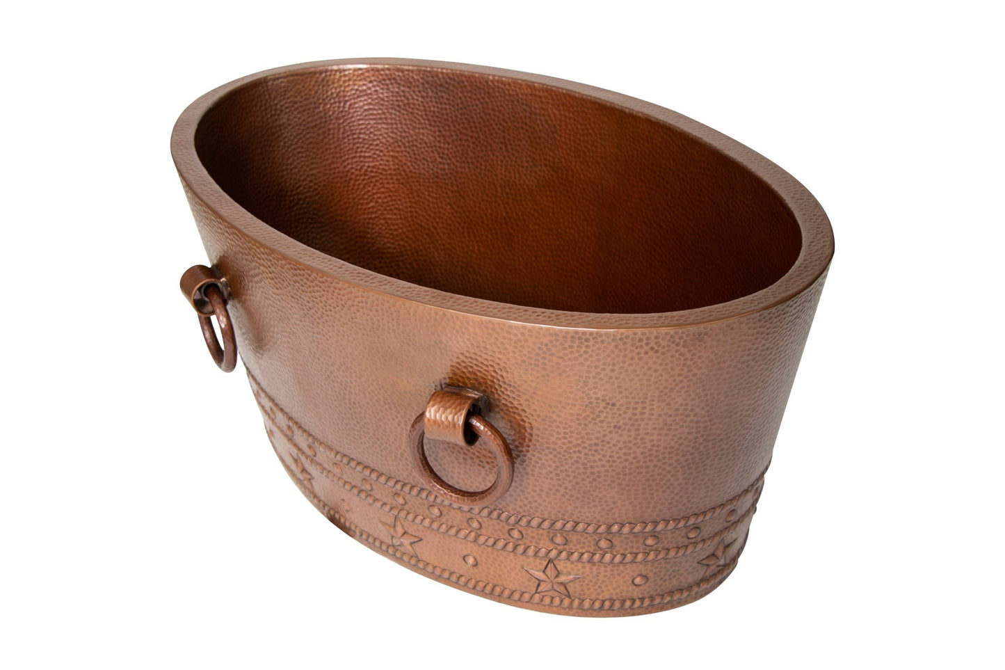 30" Oval Double Wall Hammered Copper Cooler - Marsh and Manor Collective