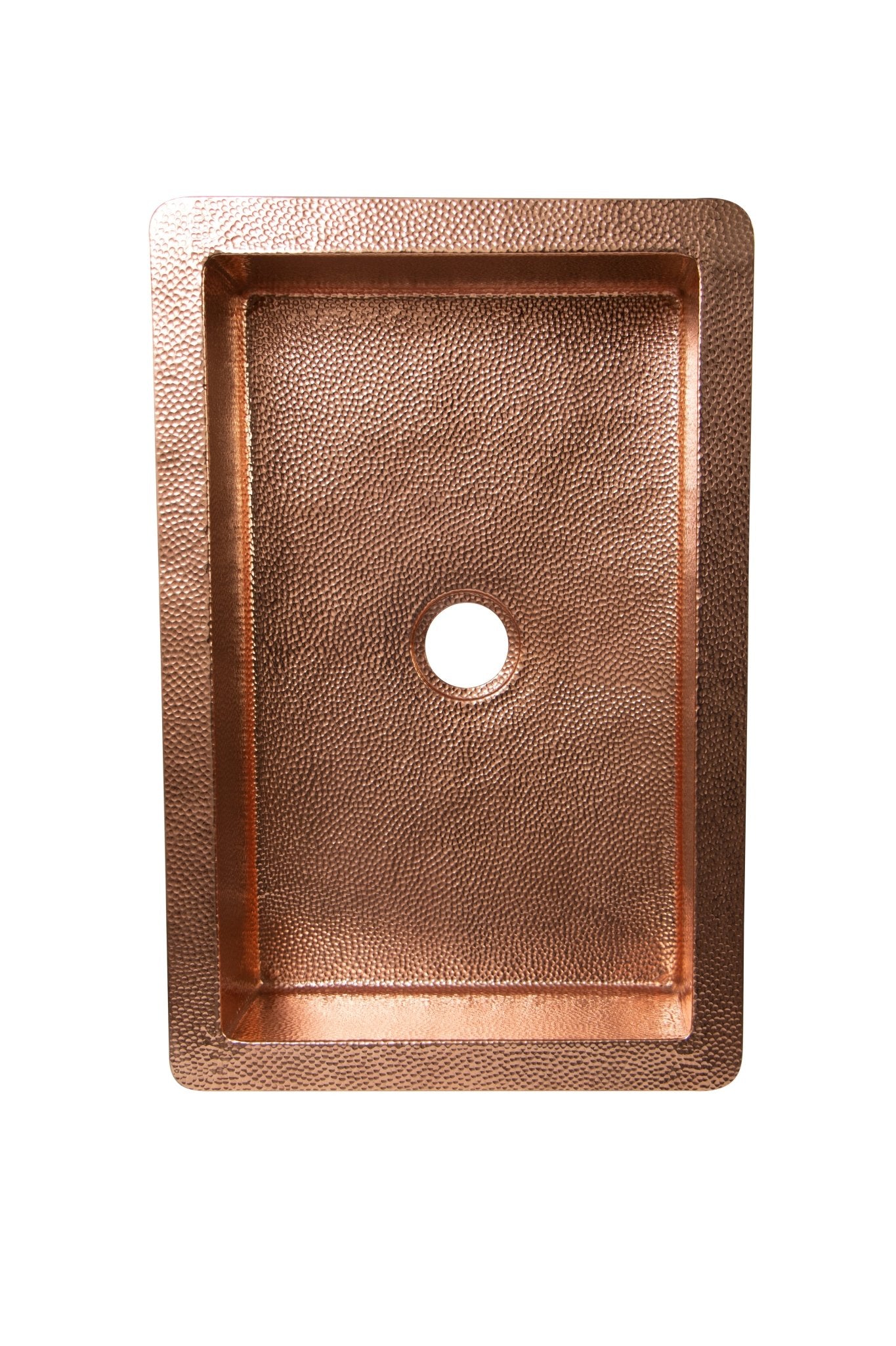 33" Drop - in Single Well Plain Hammered Copper Kitchen Sink - Marsh and Manor Collective