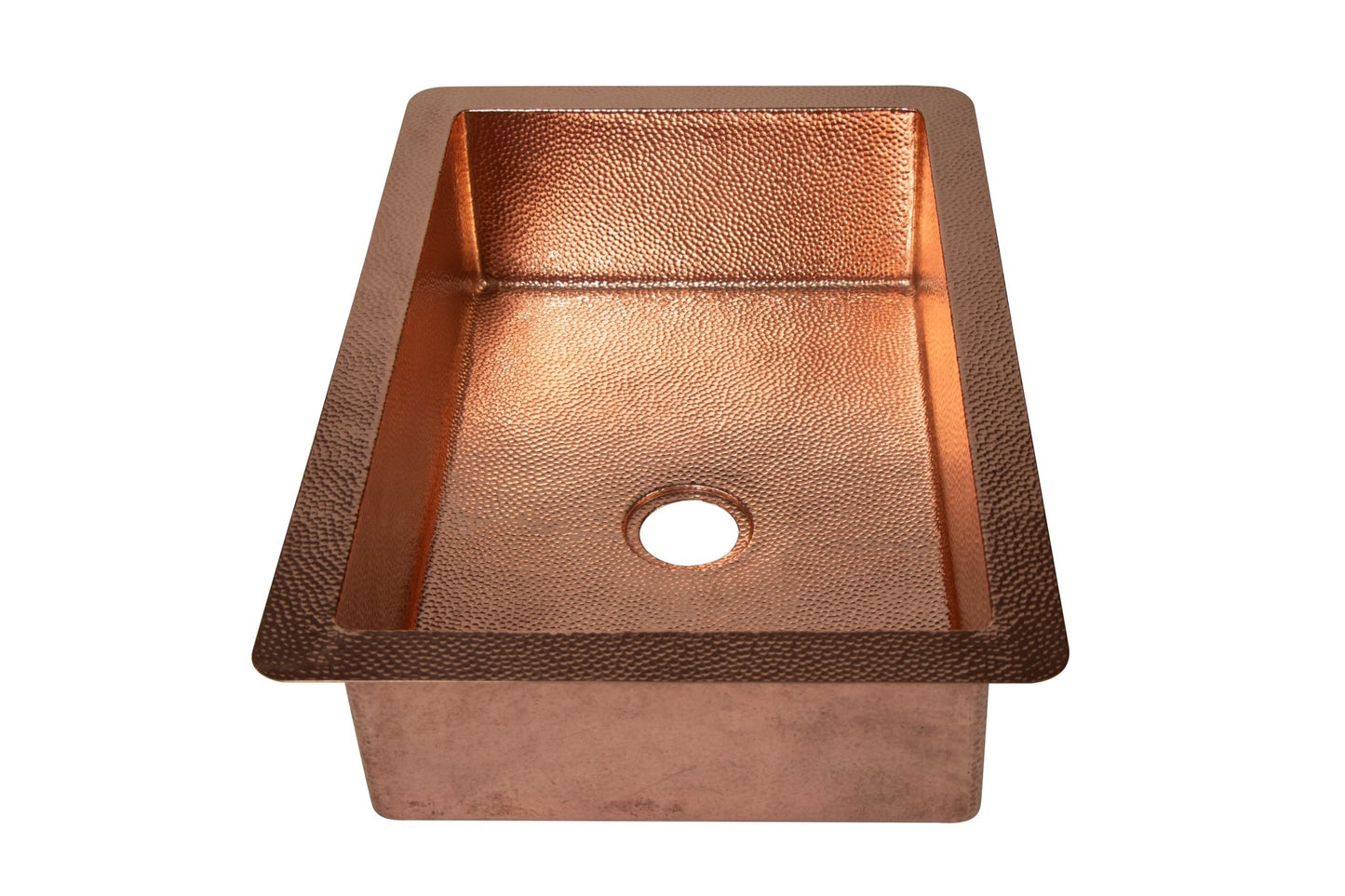 33" Drop - in Single Well Plain Hammered Copper Kitchen Sink - Marsh and Manor Collective