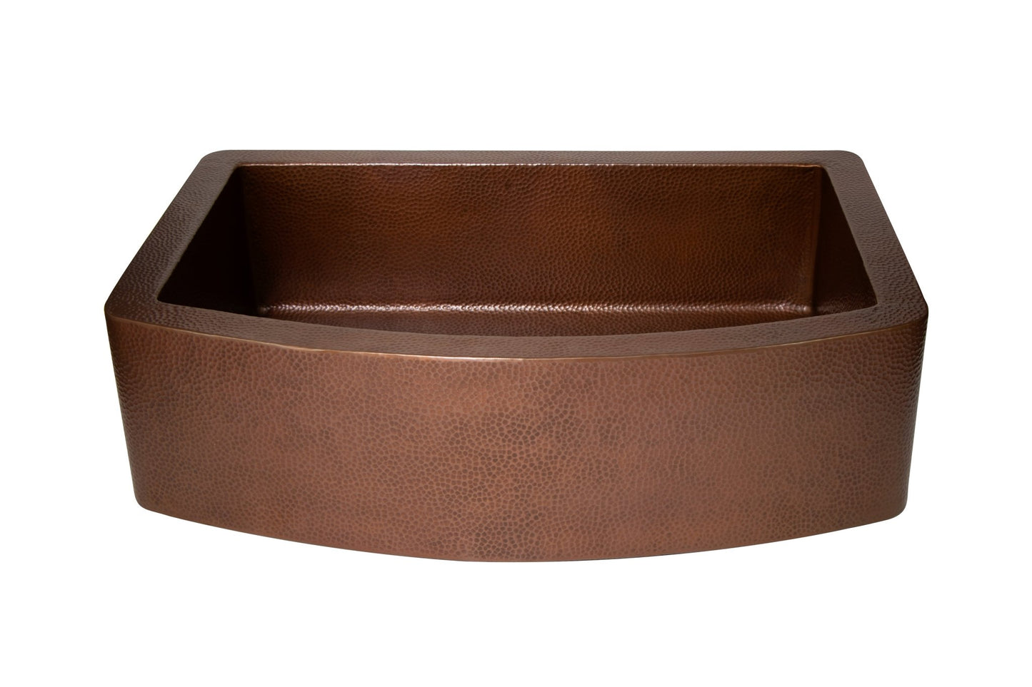 33" Farmhouse Single Well Plain Round Apron Hammered Copper Kitchen Sink - Marsh and Manor Collective