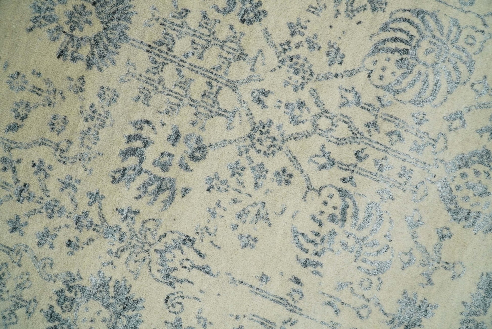 4x6 Fine Hand Knotted Beige and Gray Traditional Vintage Persian Style Antique Wool and Silk Rug | AGR14 - Marsh and Manor Collective