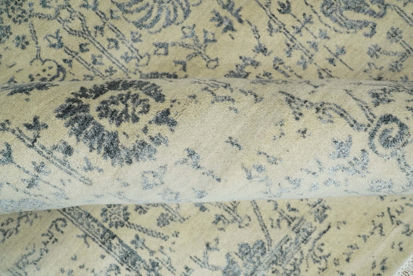 4x6 Fine Hand Knotted Beige and Gray Traditional Vintage Persian Style Antique Wool and Silk Rug | AGR14 - Marsh and Manor Collective