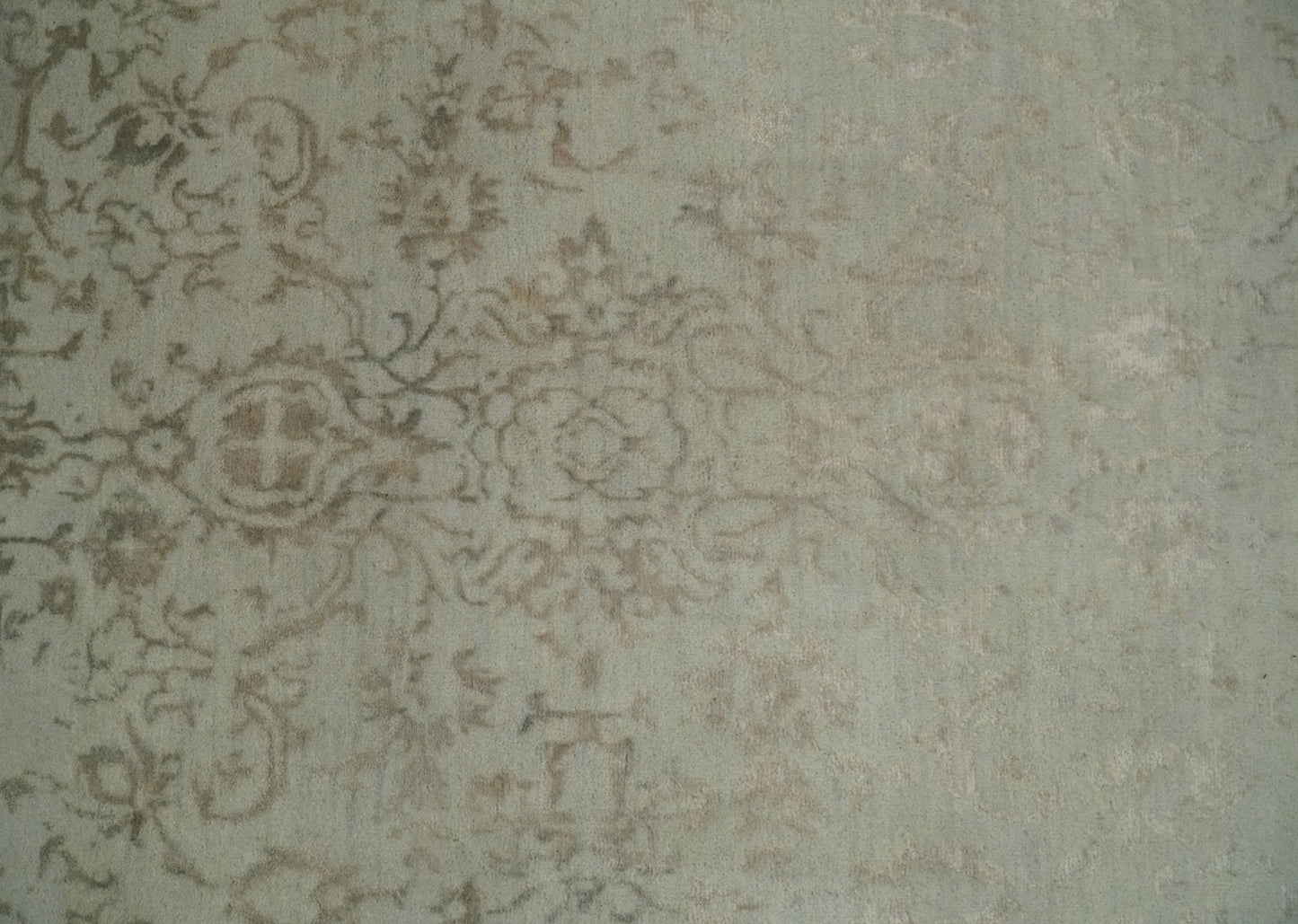 5x7 Fine Hand Knotted Beige and Brown Traditional Vintage Persian Style Antique Wool and Silk Rug | AGR50 - Marsh and Manor Collective