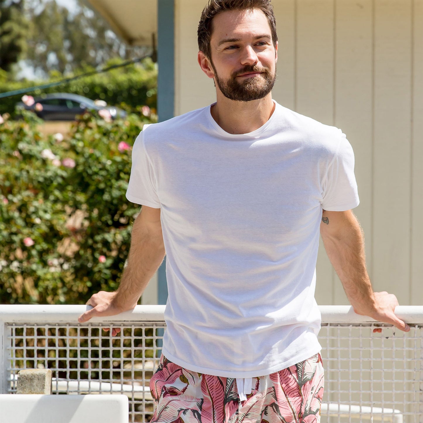 Men's Martinique® Pink Banana Leaf Sleep Shorts