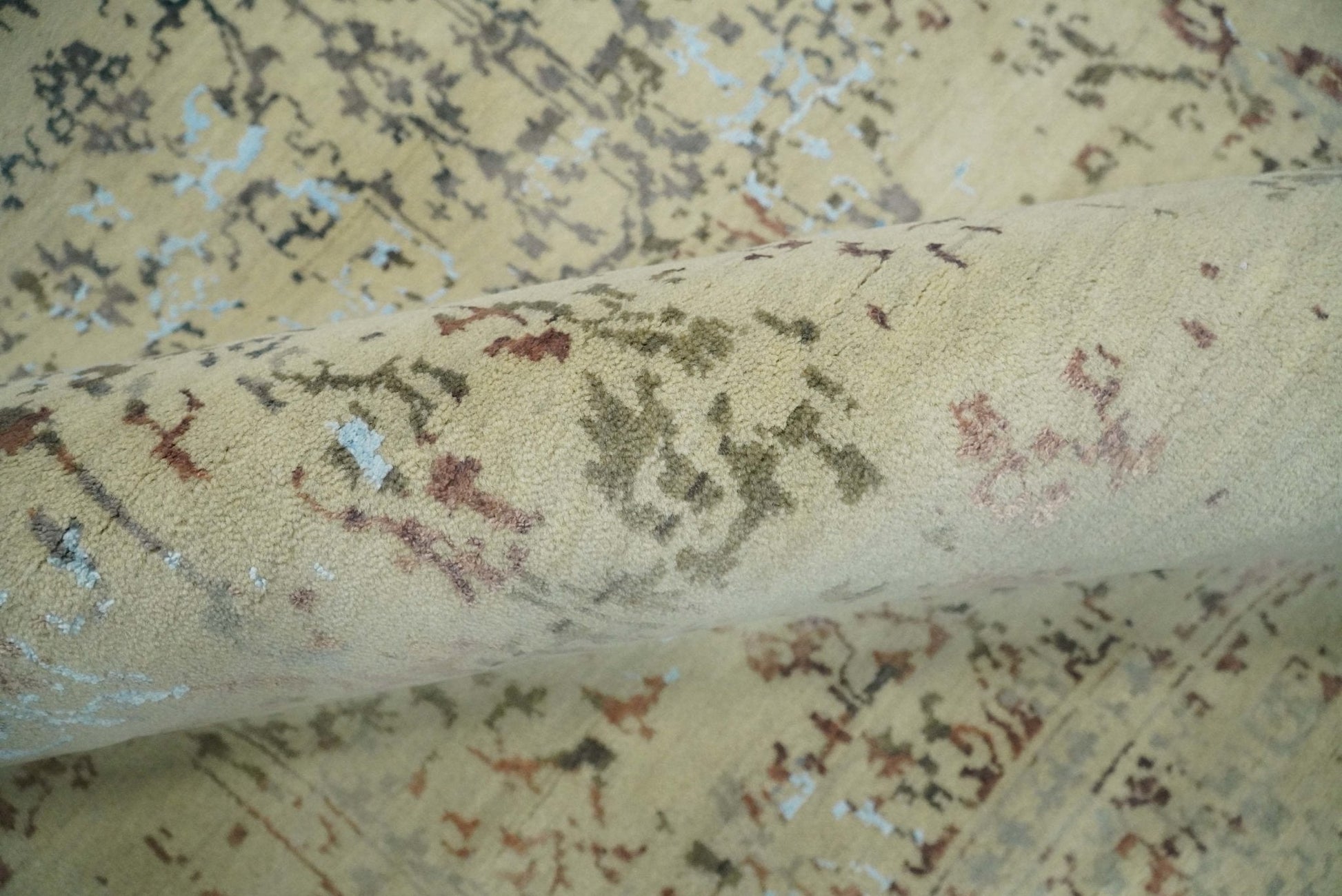6x9 Fine Hand Knotted Beige and Rust Traditional Vintage Persian Style Antique Wool and Silk Rug | AGR2 - Marsh and Manor Collective