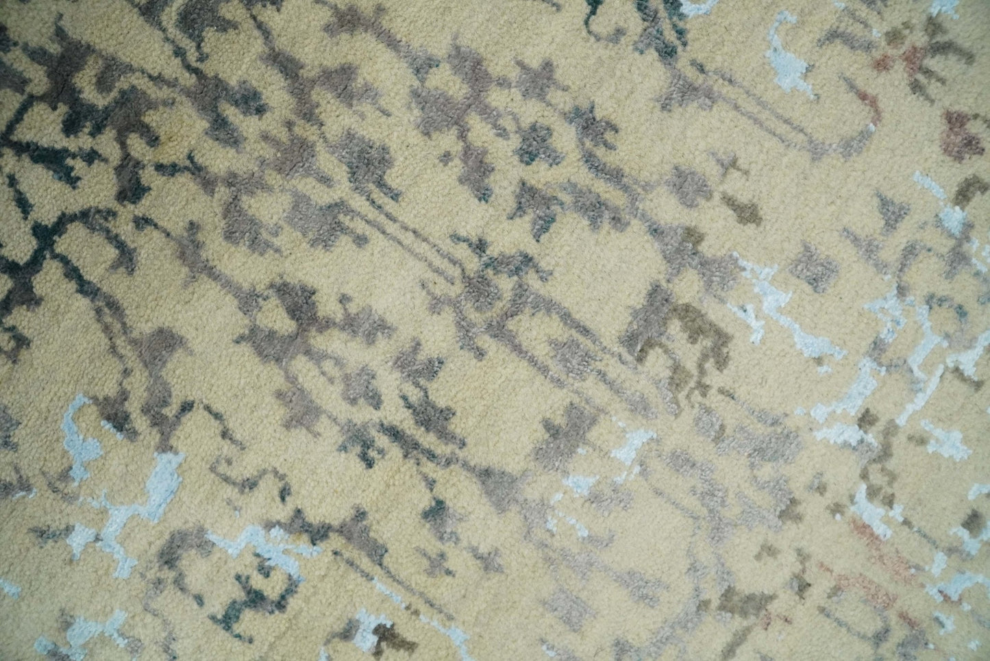 6x9 Fine Hand Knotted Beige and Rust Traditional Vintage Persian Style Antique Wool and Silk Rug | AGR2 - Marsh and Manor Collective