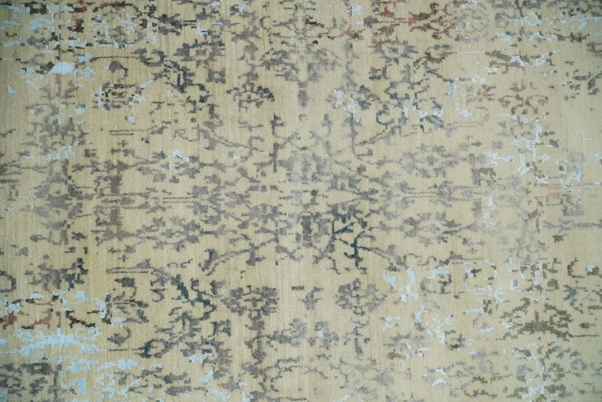 6x9 Fine Hand Knotted Beige and Rust Traditional Vintage Persian Style Antique Wool and Silk Rug | AGR2 - Marsh and Manor Collective