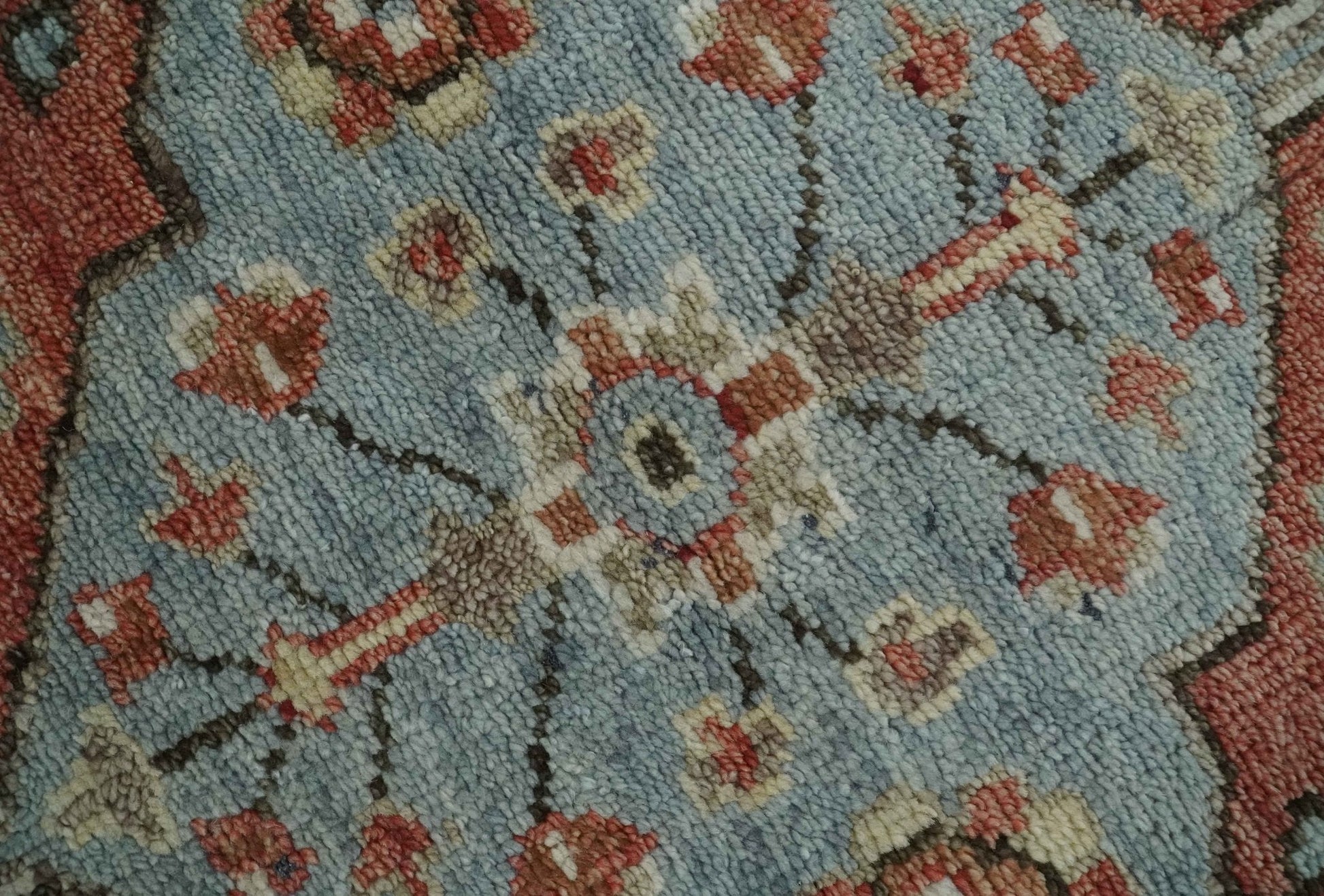 8x10 Antique look Traditional Floral Gray, Rust and Beige Hand knotted wool Area Rug - Marsh and Manor Collective