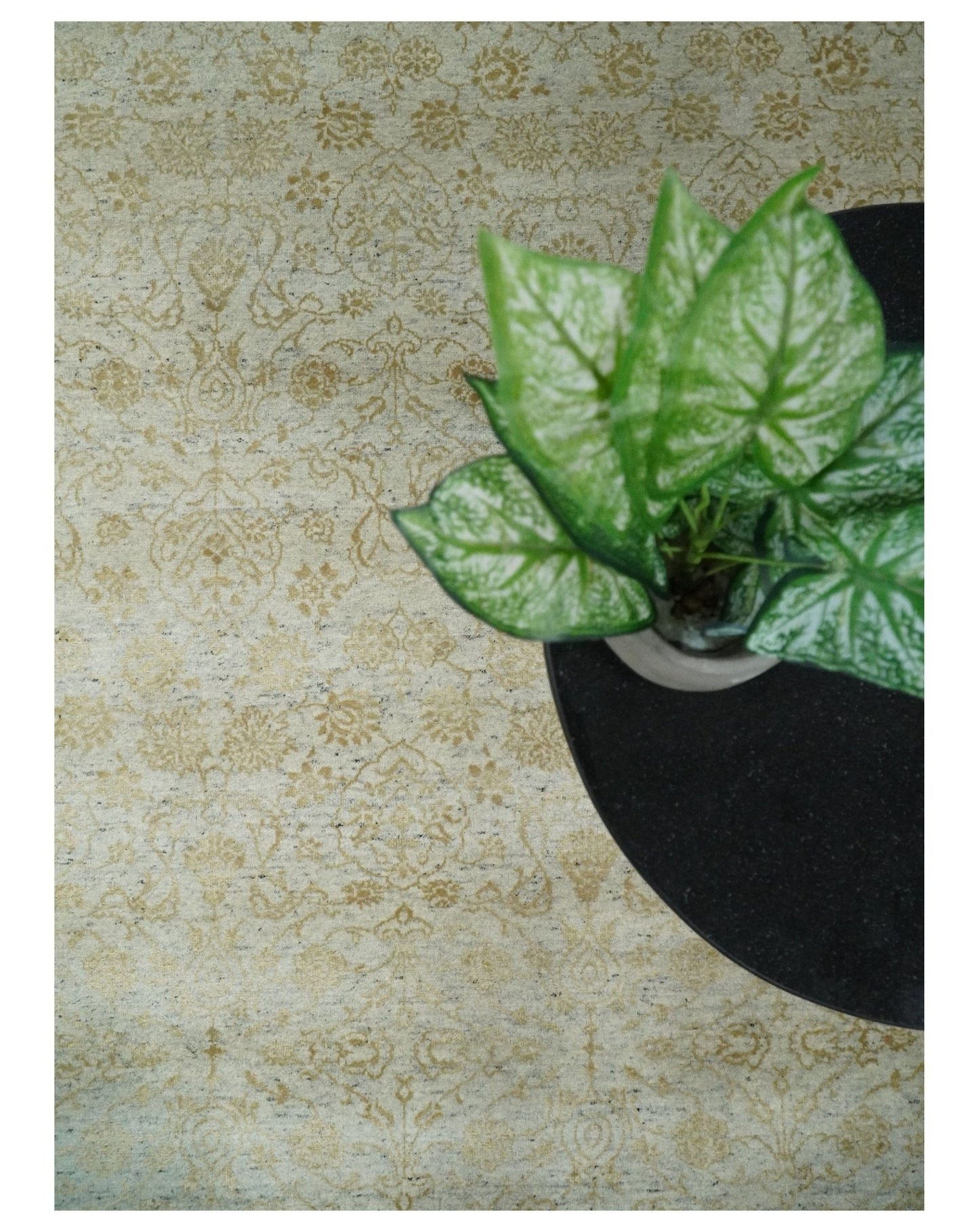 8x10 Fine Hand Knotted Beige and Gold Traditional Vintage Persian Style Antique Silk Rug | AGR21 - Marsh and Manor Collective