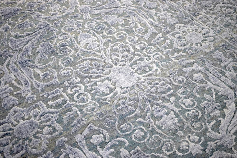 8'x10' Modern Hand made Hand - spun wool and Handspun Bamboo Silk Area Rug | The Rug Decor | TRD2021810 - Marsh and Manor Collective