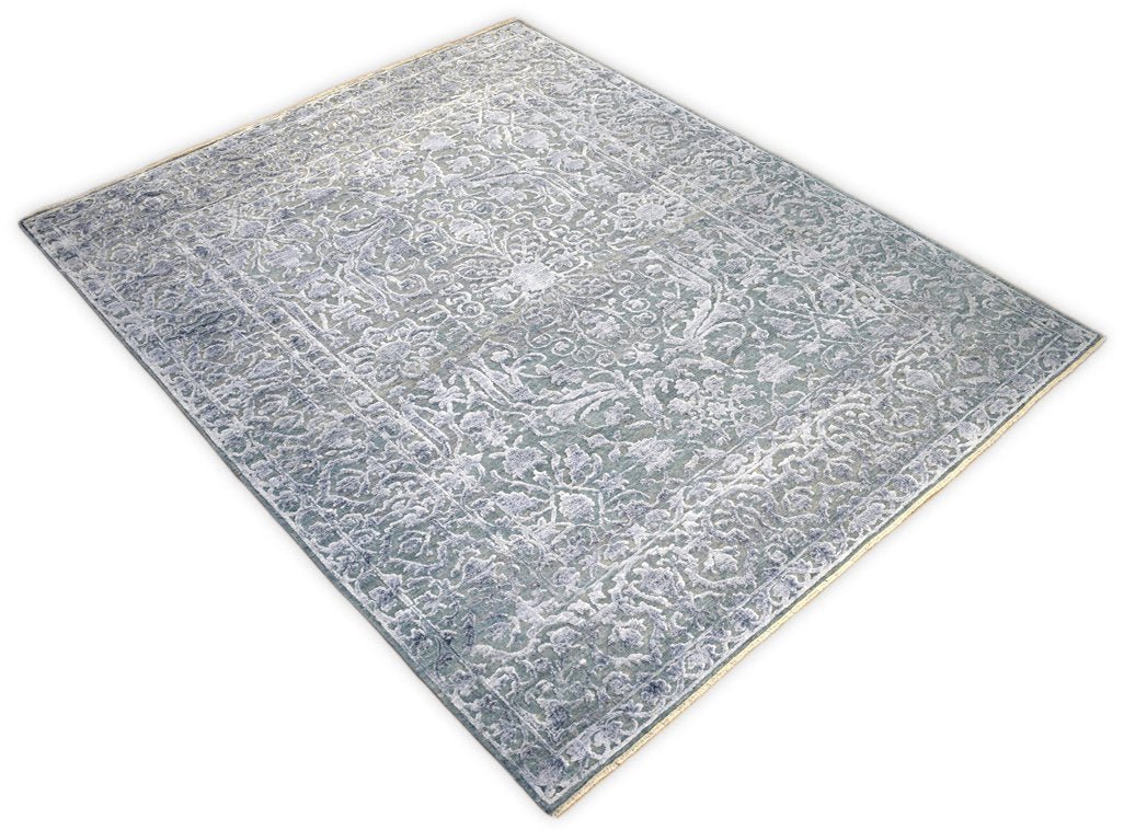 8'x10' Modern Hand made Hand - spun wool and Handspun Bamboo Silk Area Rug | The Rug Decor | TRD2021810 - Marsh and Manor Collective