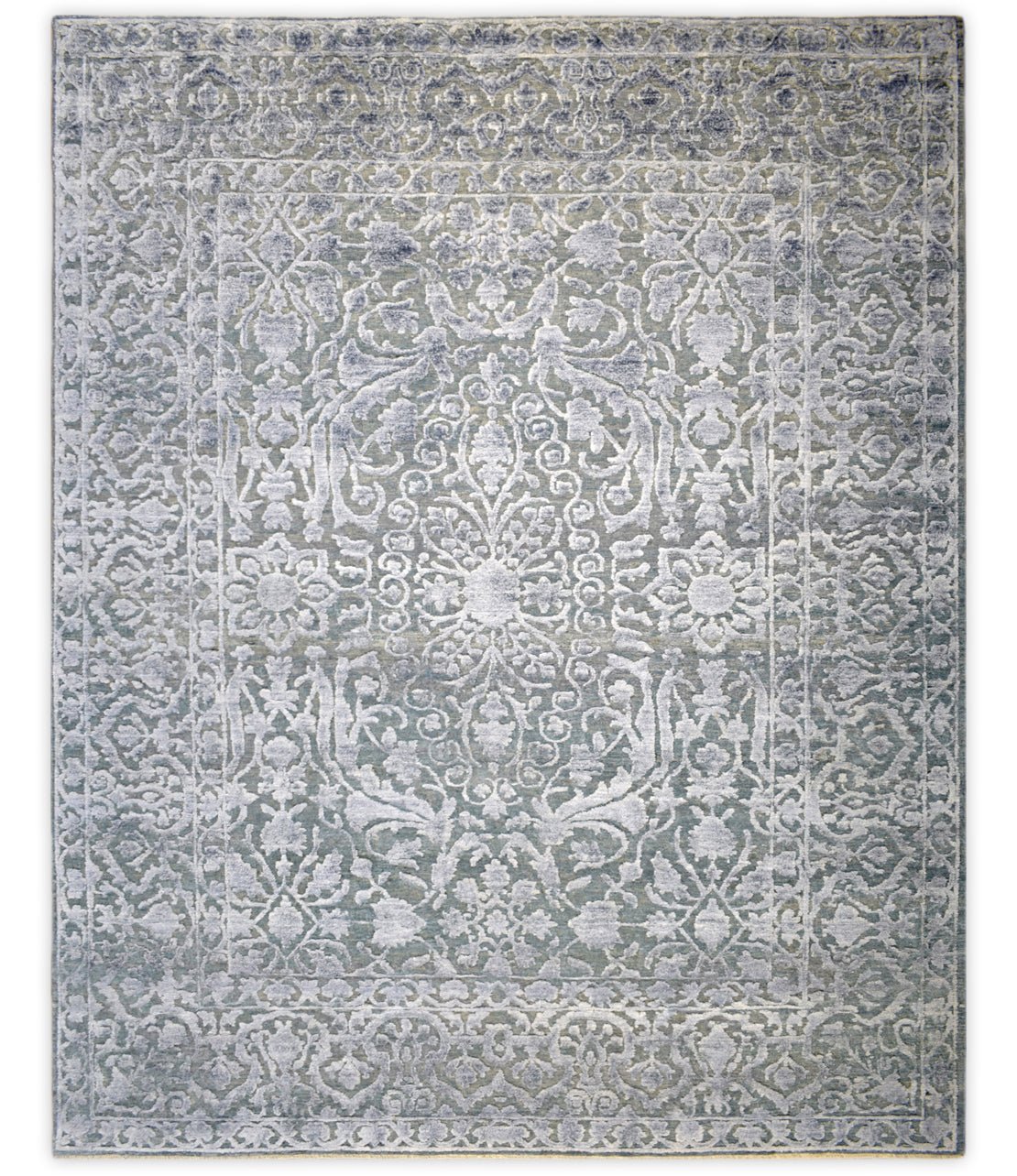 8'x10' Modern Hand made Hand - spun wool and Handspun Bamboo Silk Area Rug | The Rug Decor | TRD2021810 - Marsh and Manor Collective