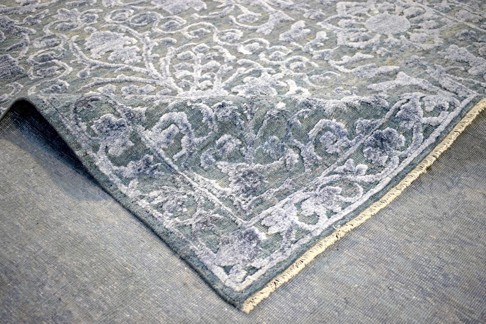 8'x10' Modern Hand made Hand - spun wool and Handspun Bamboo Silk Area Rug | The Rug Decor | TRD2021810 - Marsh and Manor Collective
