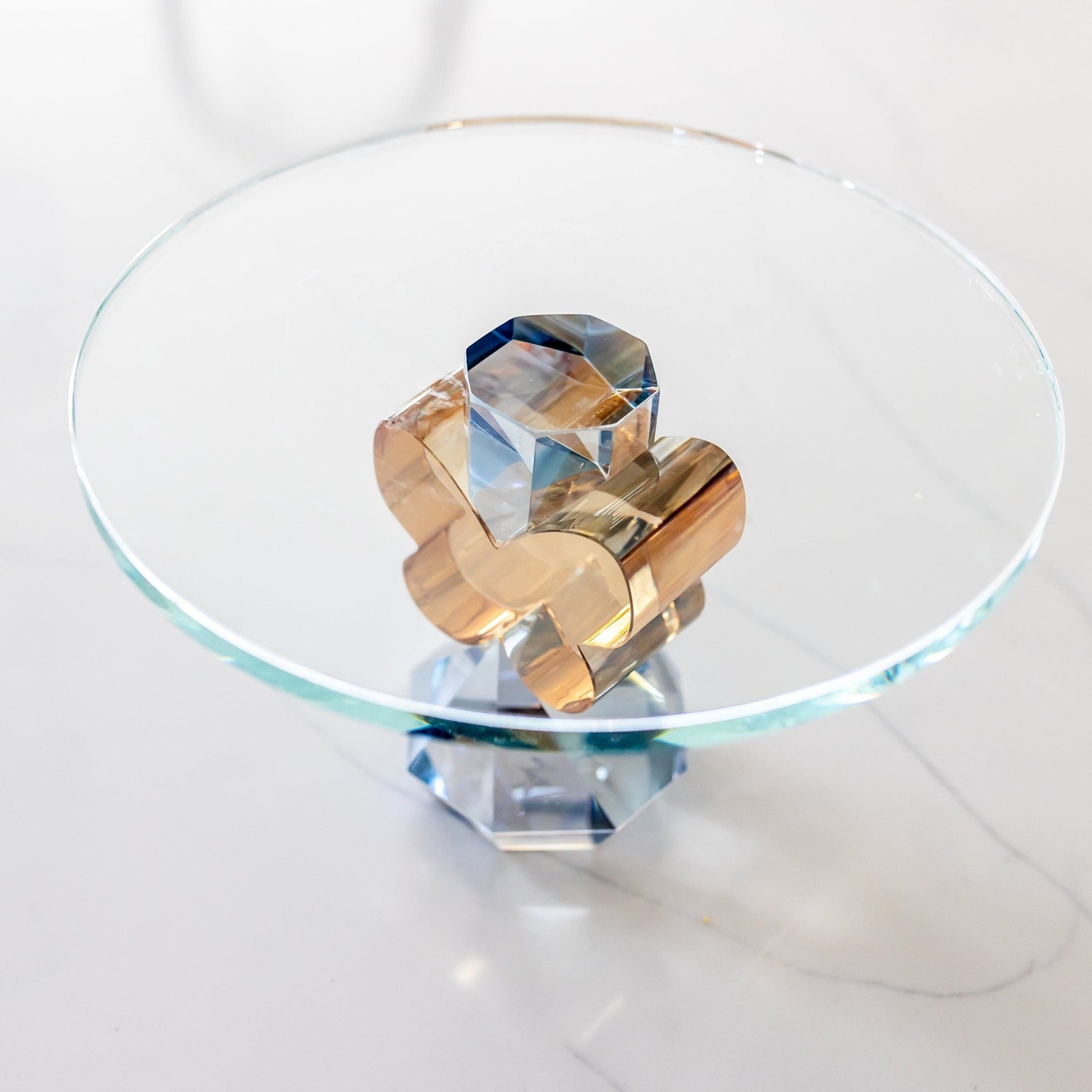 9” Butterfly Cake Plate in Aqua/Gold - Marsh and Manor Collective