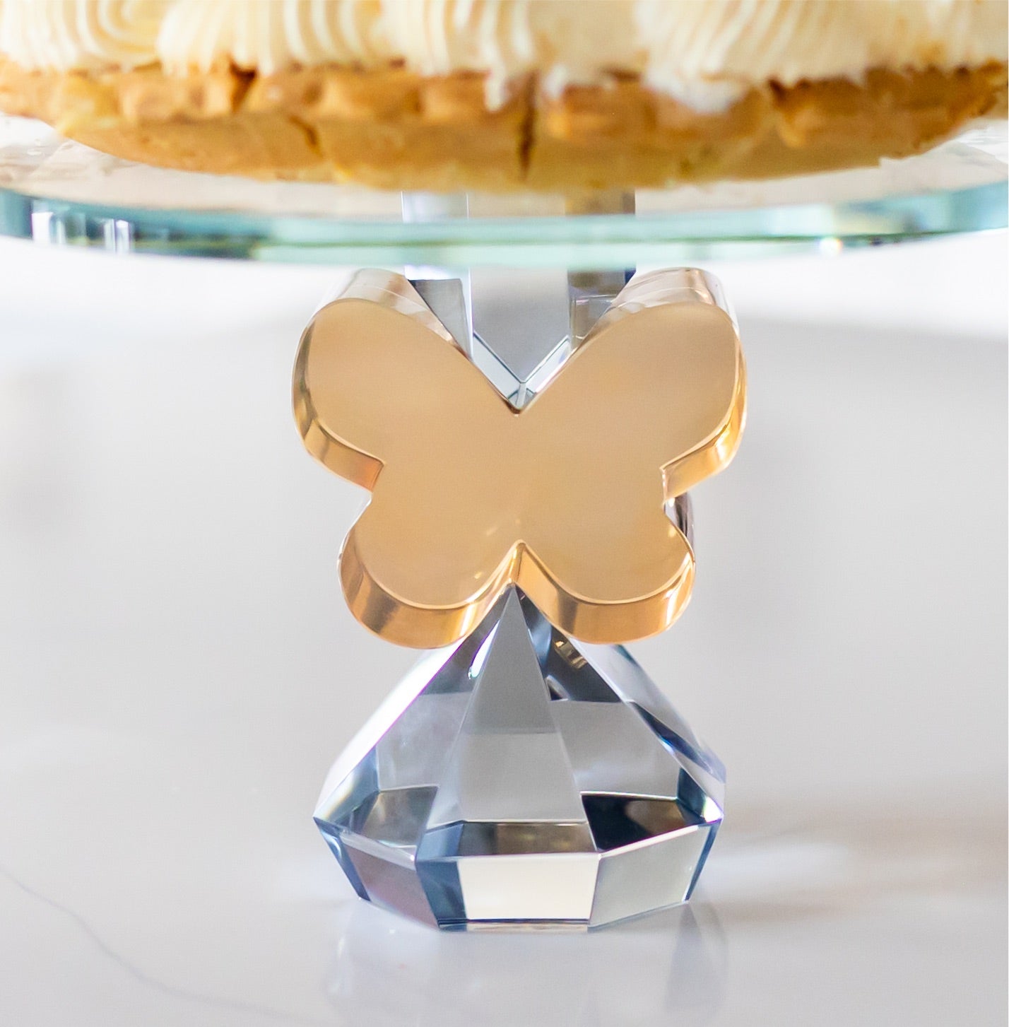 9” Butterfly Cake Plate in Aqua/Gold - Marsh and Manor Collective