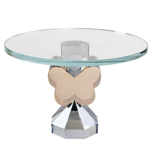 9” Butterfly Cake Plate in Aqua/Gold - Marsh and Manor Collective