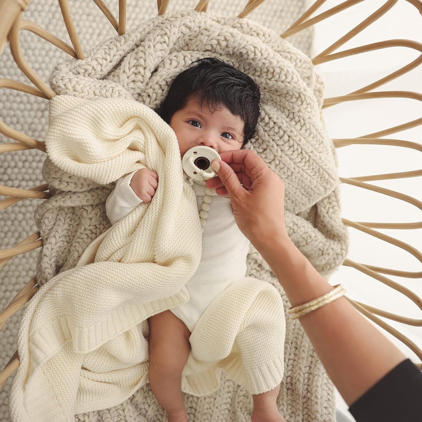 Heritage Knit - 100% Organic Cotton Luxury Knit Baby Swaddle Blanket