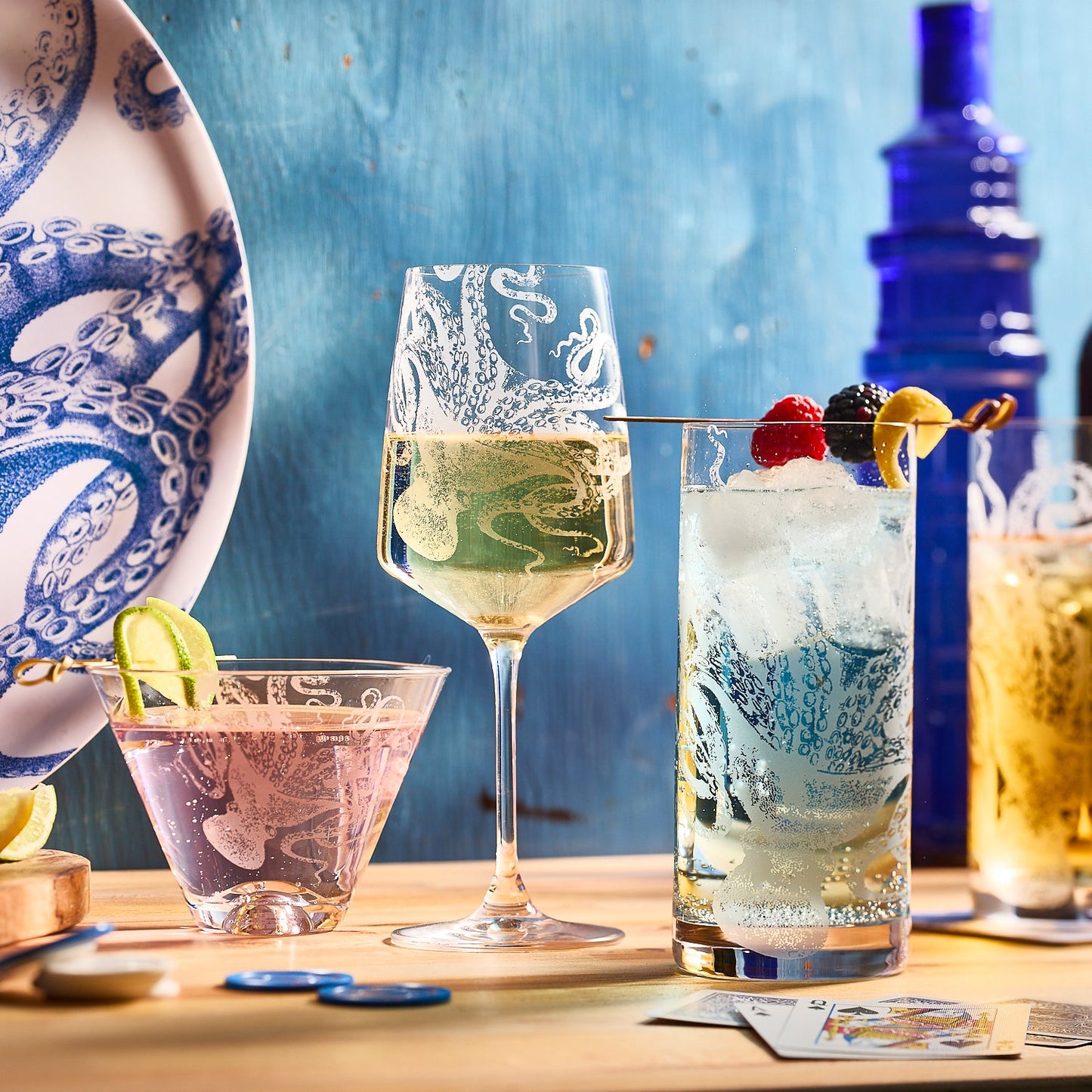 Lucy Stemless Martini Glasses, Set of 2