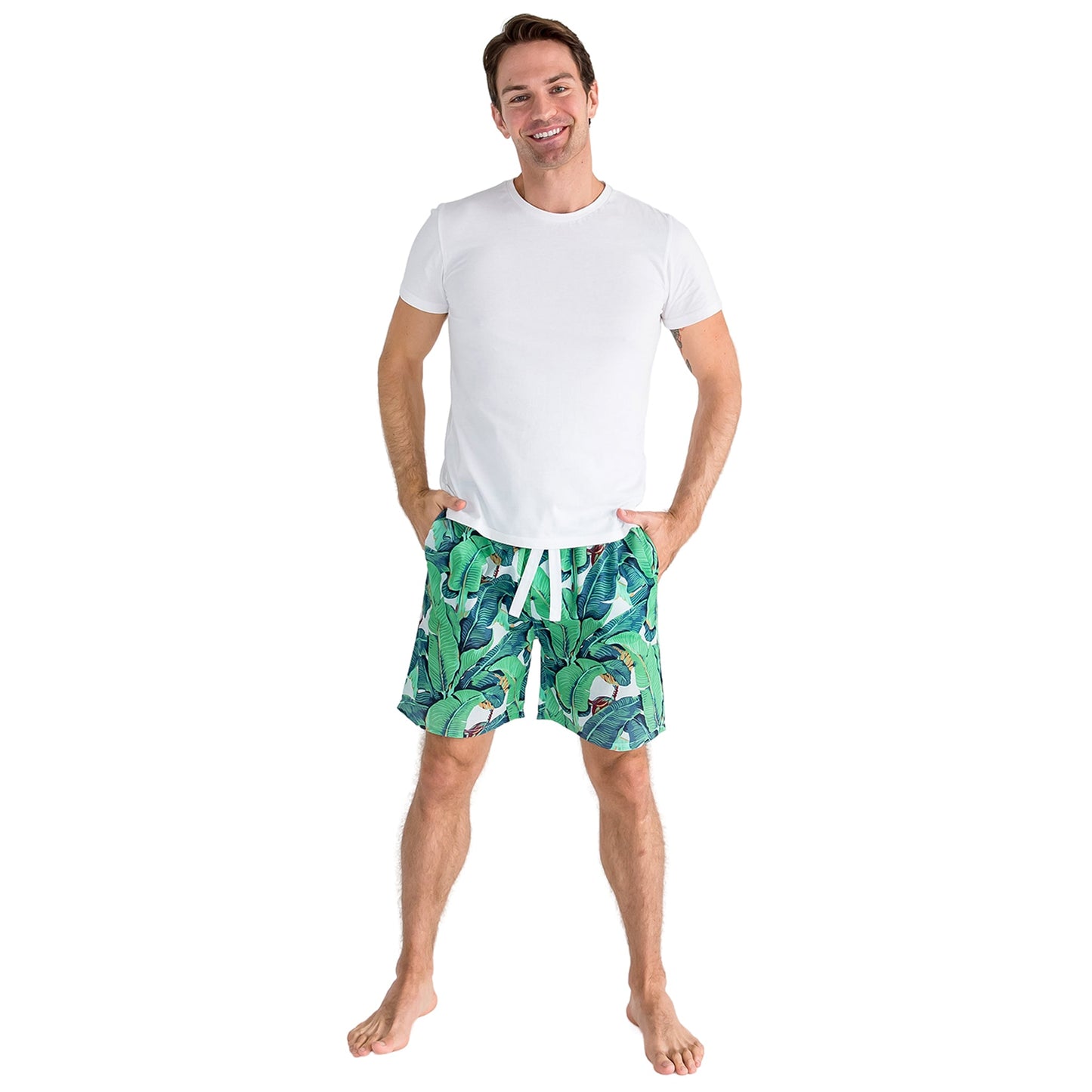 Men's Martinique® Green Banana Leaf Sleep Shorts