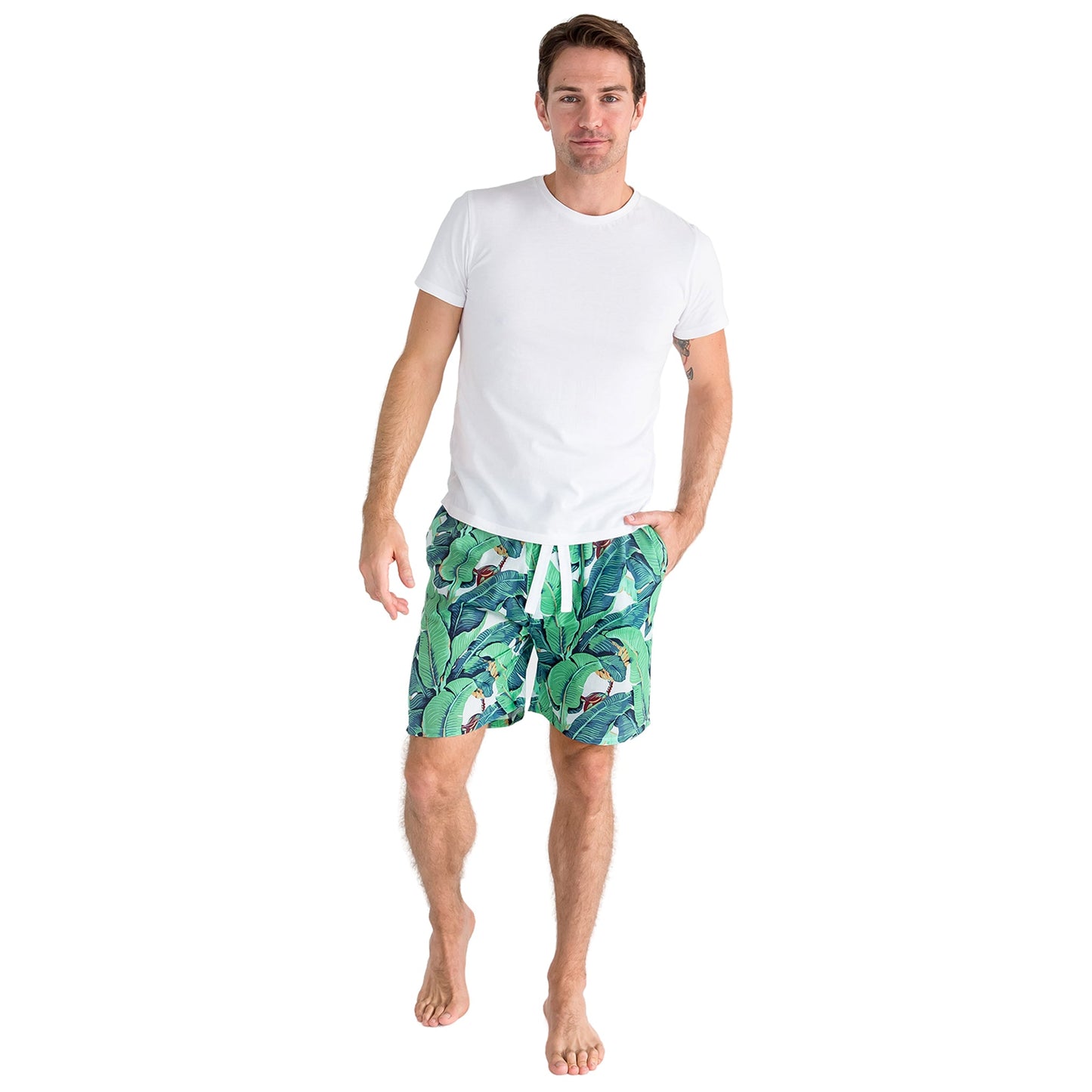 Men's Martinique® Green Banana Leaf Sleep Shorts