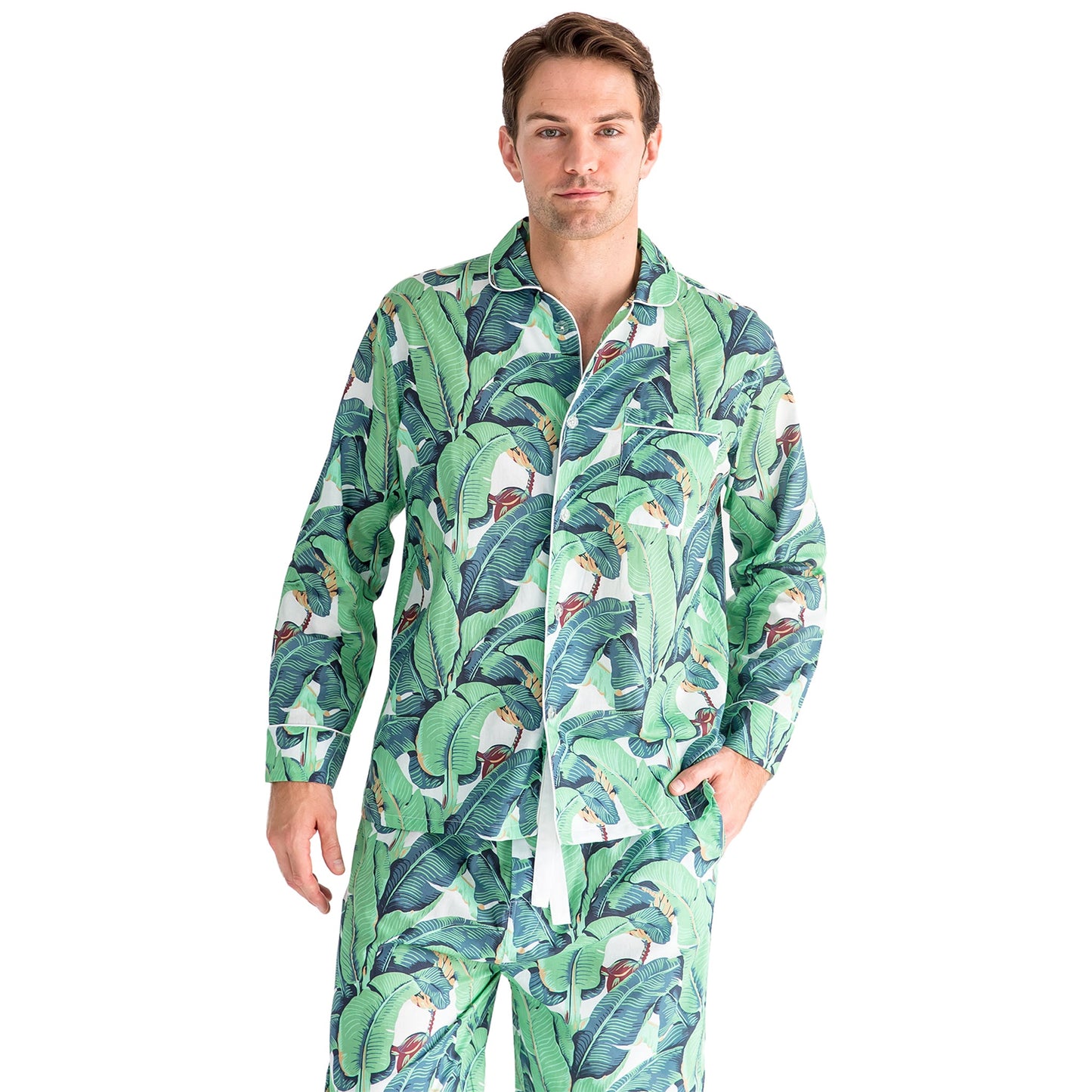 Men's Martinique® Green Banana Leaf Long PJ Set