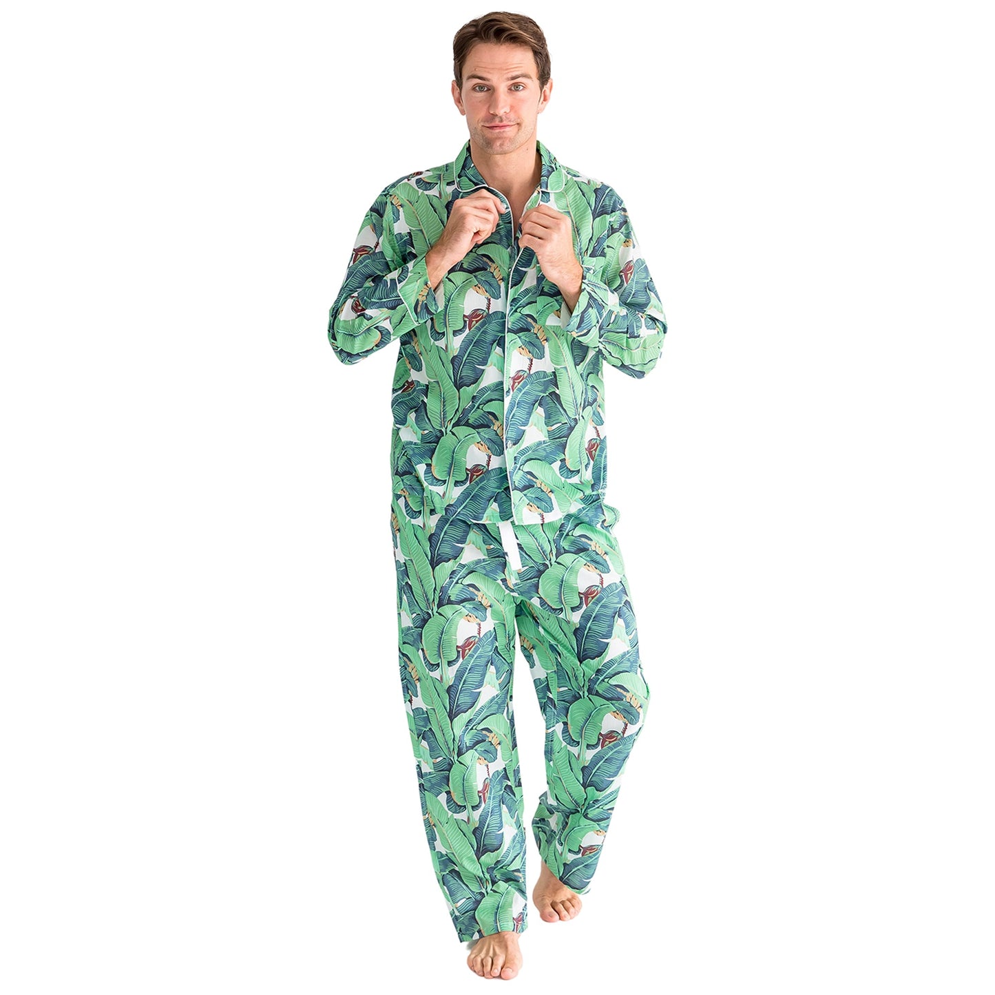 Men's Martinique® Green Banana Leaf Long PJ Set