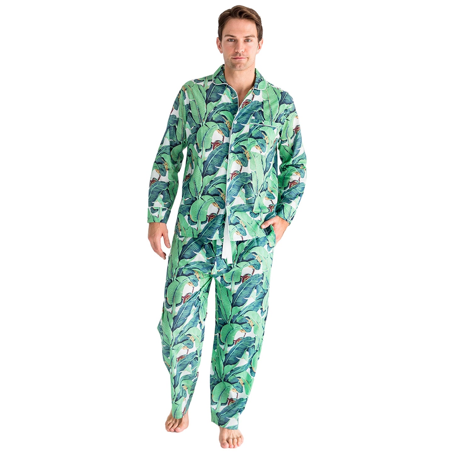 Men's Martinique® Green Banana Leaf Long PJ Set