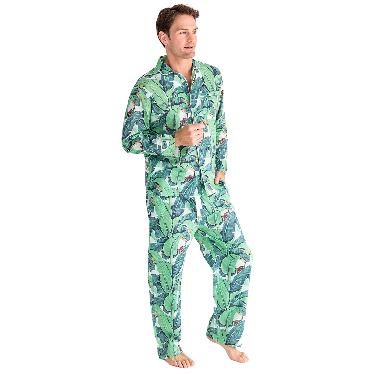 Men's Martinique® Green Banana Leaf Long PJ Set