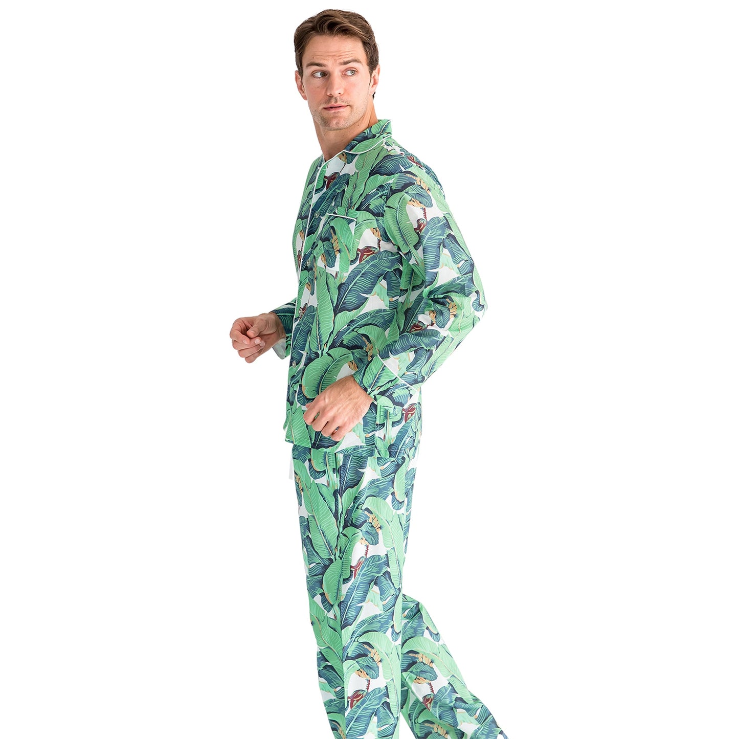 Men's Martinique® Green Banana Leaf Long PJ Set