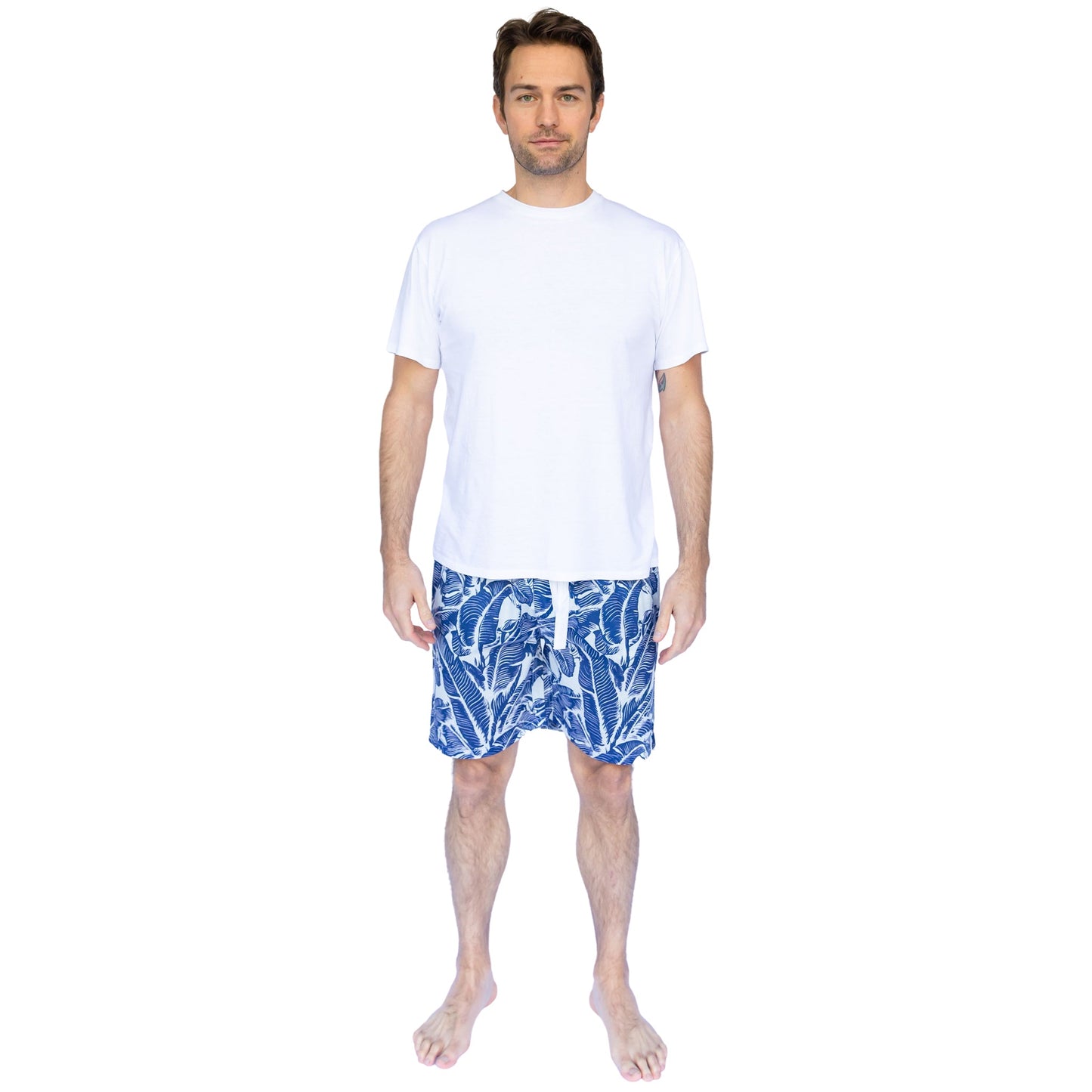 Men's Martinique® Blue Banana Leaf Sleep Shorts