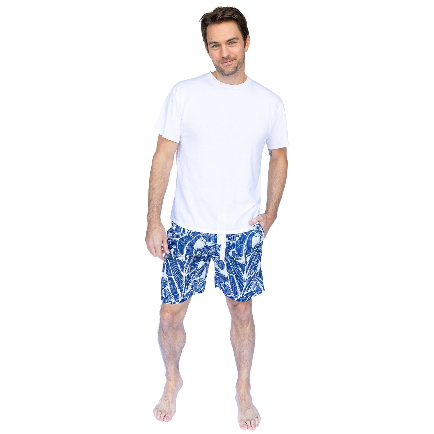 Men's Martinique® Blue Banana Leaf Sleep Shorts