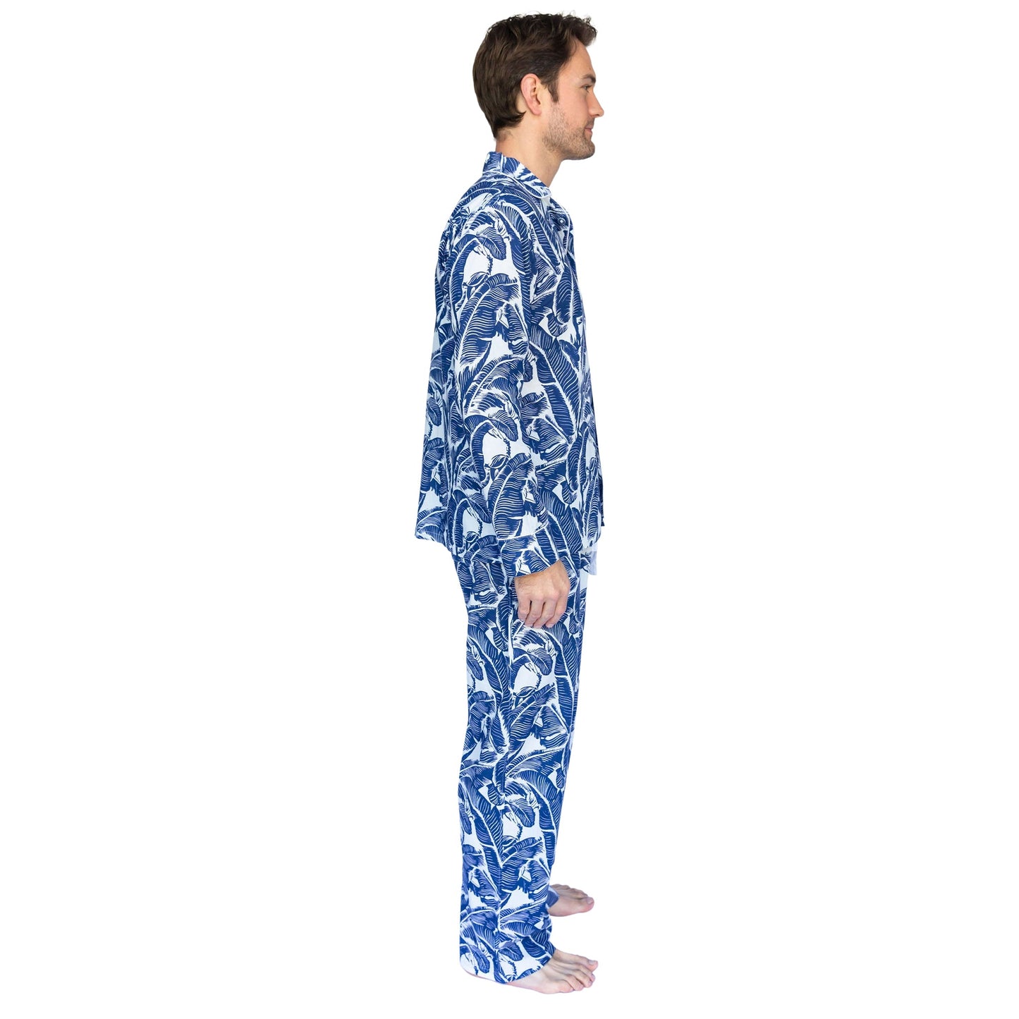 Men's Martinique® Blue Banana Leaf Long PJ Set