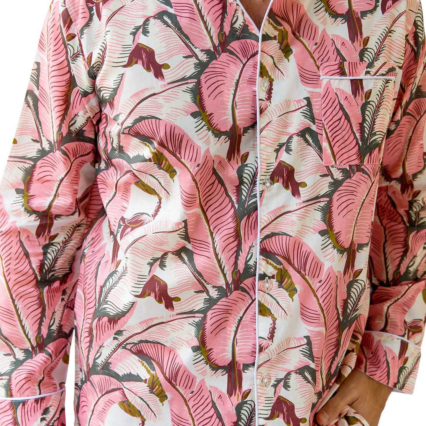 Men's Martinique® Pink Banana Leaf Long PJ Set