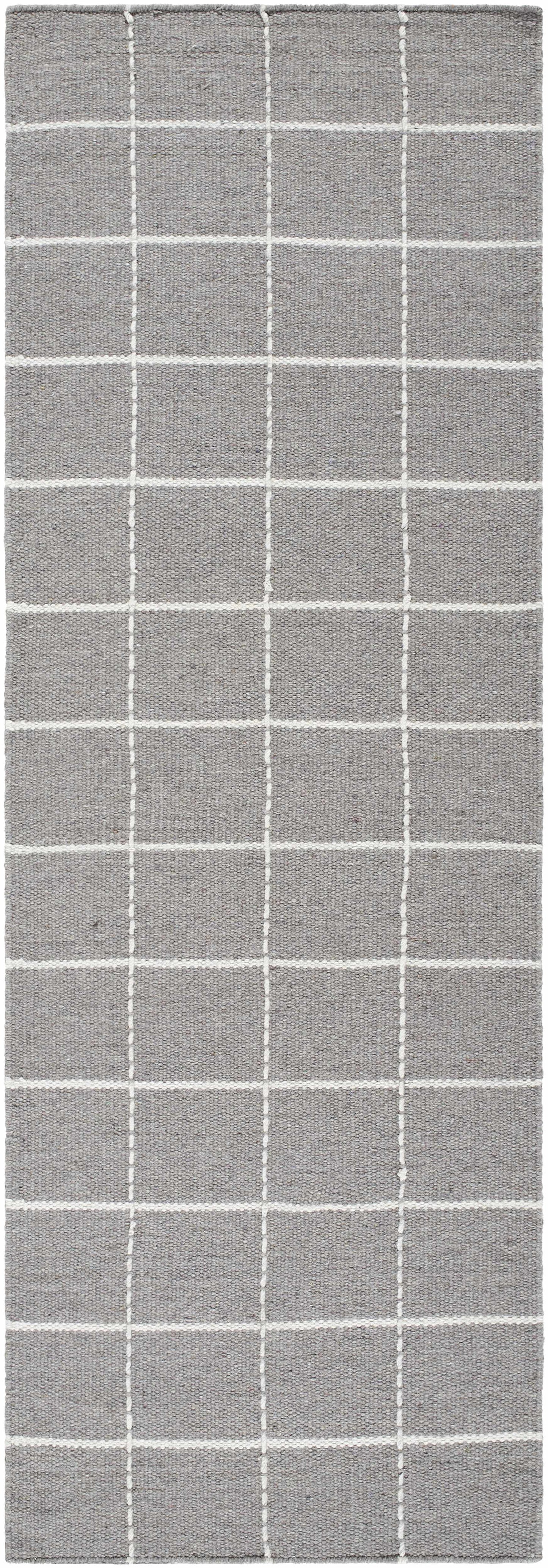 Nissa Gray Checkered Wool Rug
