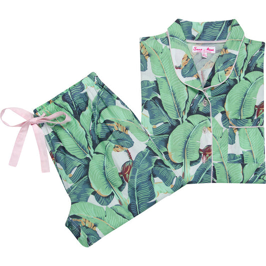Women's Martinique® Green Banana Leaf Long PJ Set