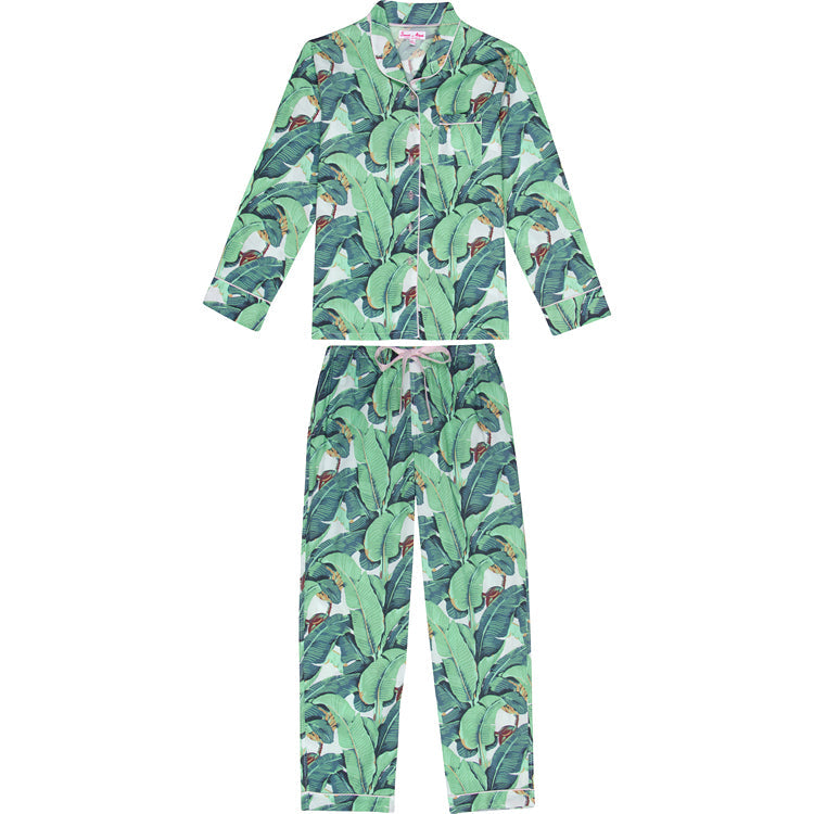 Women's Martinique® Green Banana Leaf Long PJ Set
