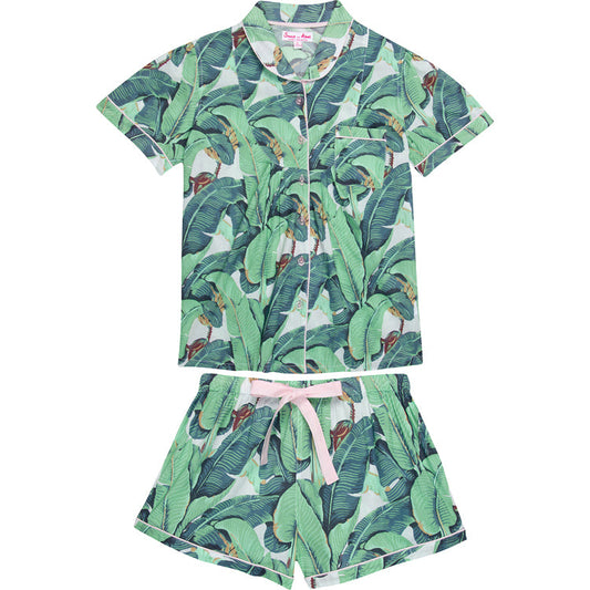 Women's Martinique® Green Banana Leaf Short PJ Set