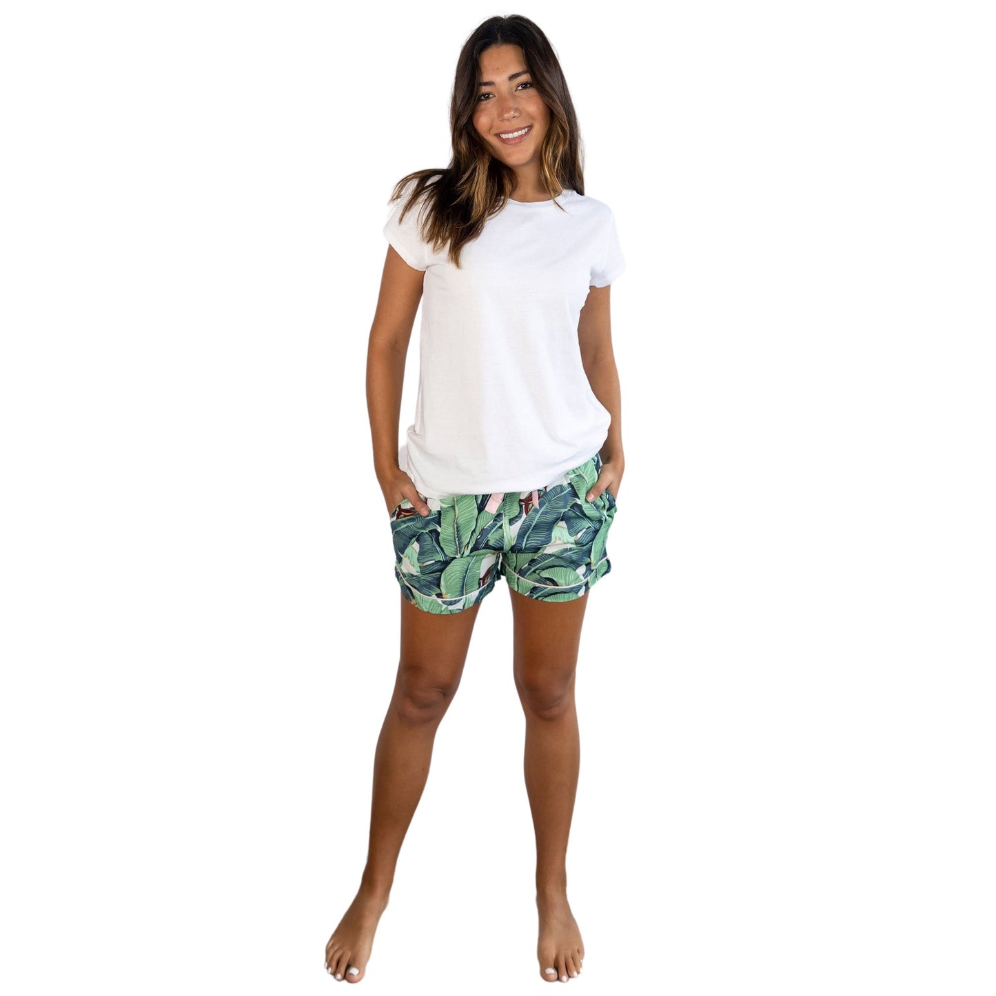 Women's Martinique® Green Banana Leaf Boxer Shorts