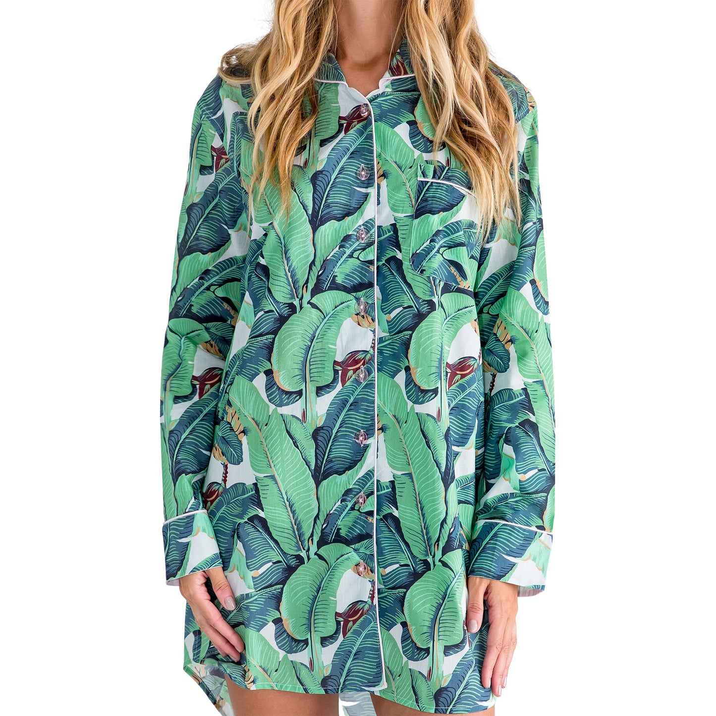 Women's Martinique® Green Banana Leaf Night Shirt