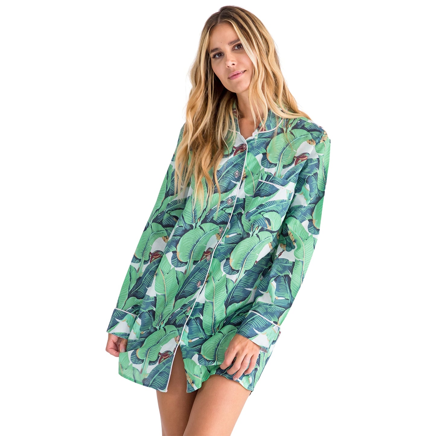 Women's Martinique® Green Banana Leaf Night Shirt