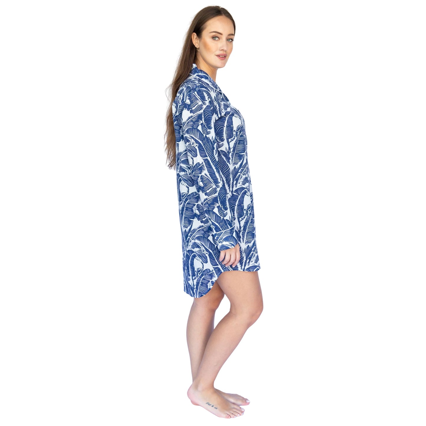 Women's Martinique® Blue Banana Leaf Night Shirt