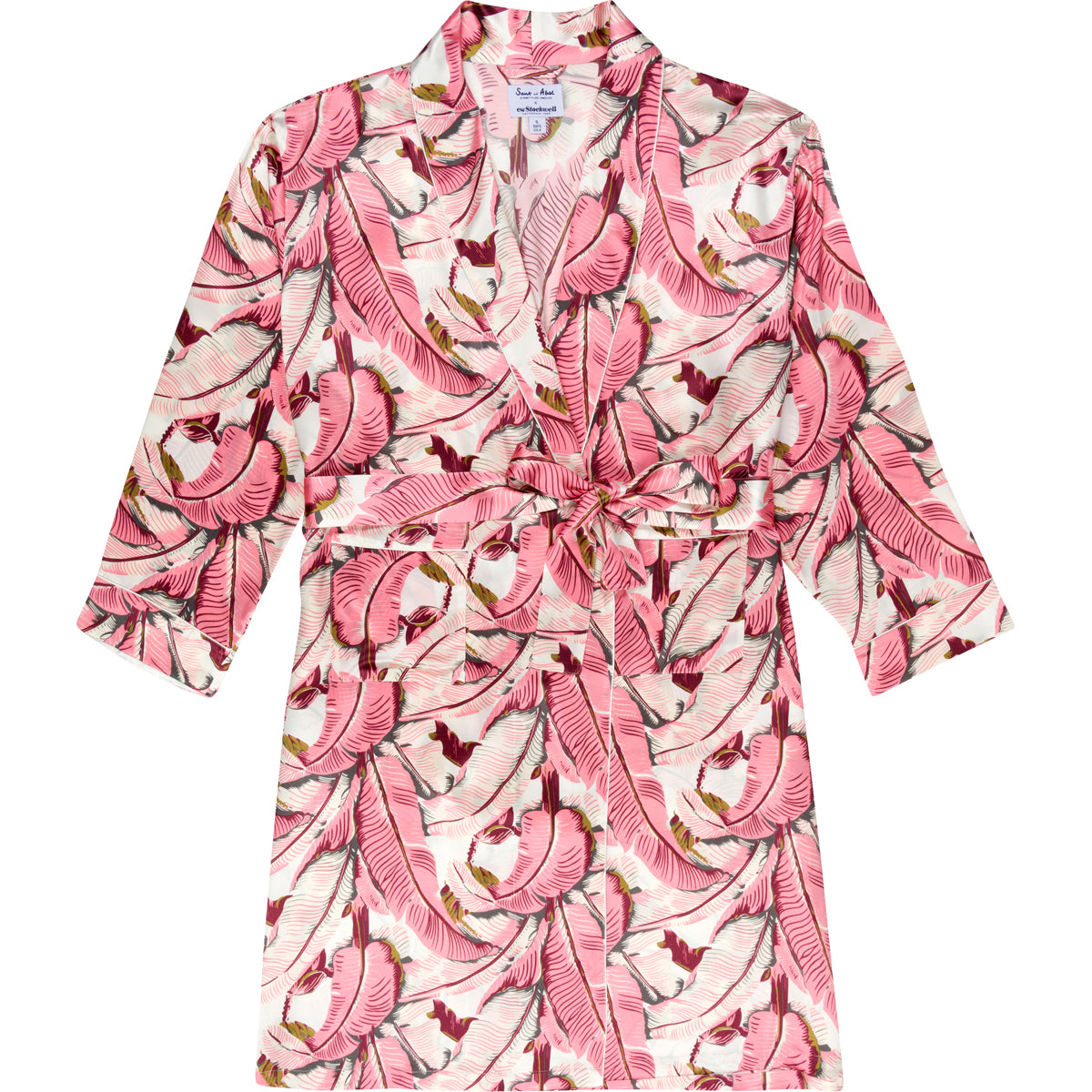 Women's Martinique® Pink Banana Leaf Robe - SILK