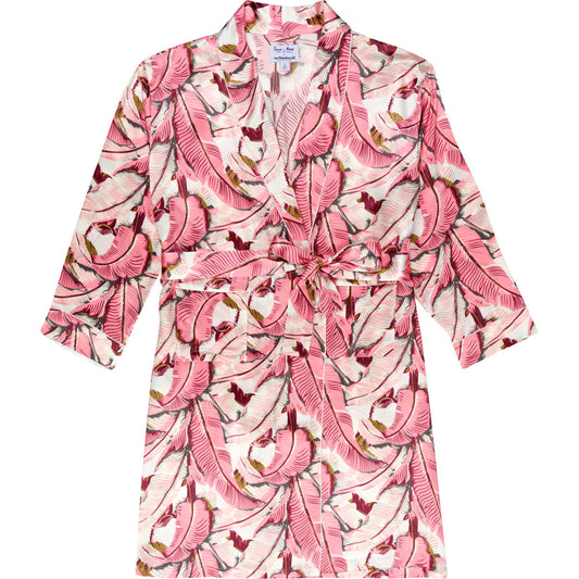 Women's Martinique® Pink Banana Leaf Robe - SILK