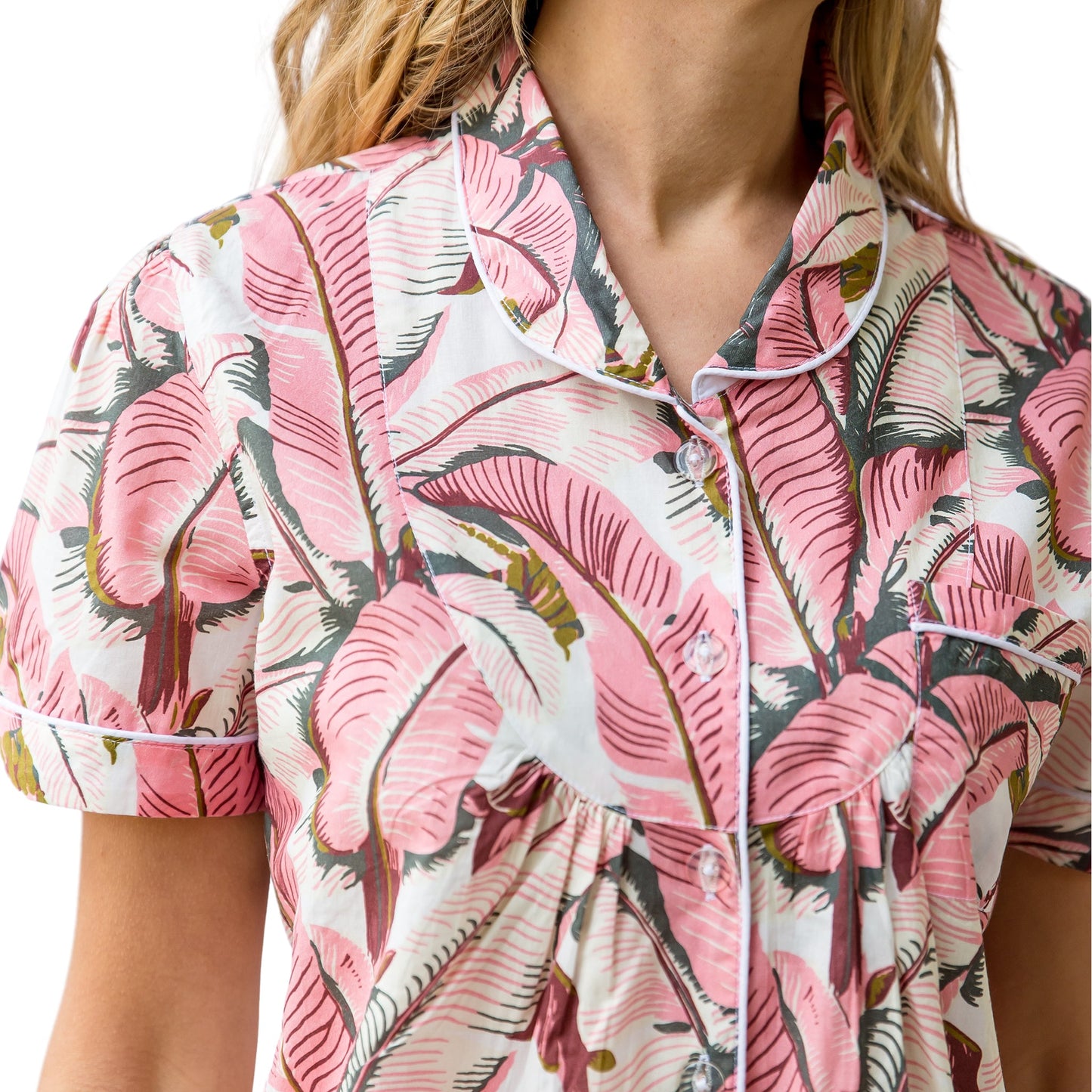 Women's Martinique® Pink Banana Leaf Short PJ Set