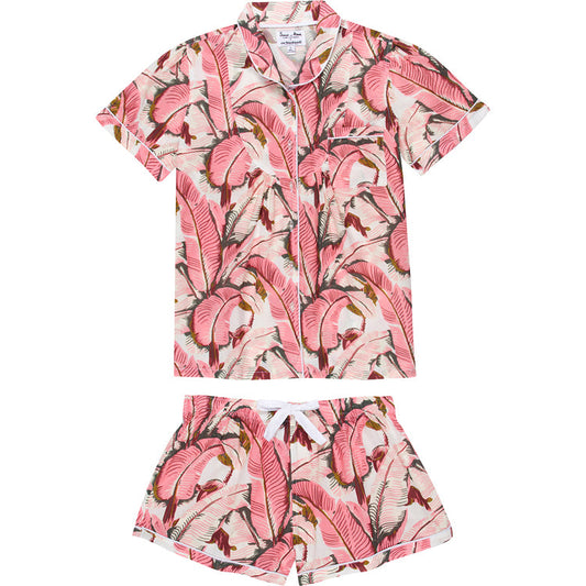 Women's Martinique® Pink Banana Leaf Short PJ Set