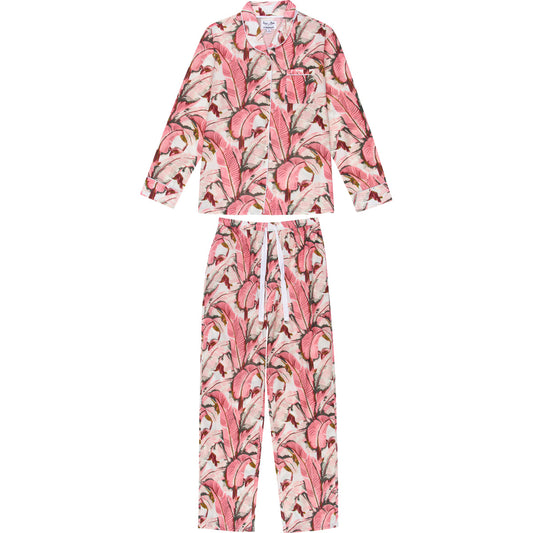 Women's Martinique® Pink Banana Leaf Long PJ Set