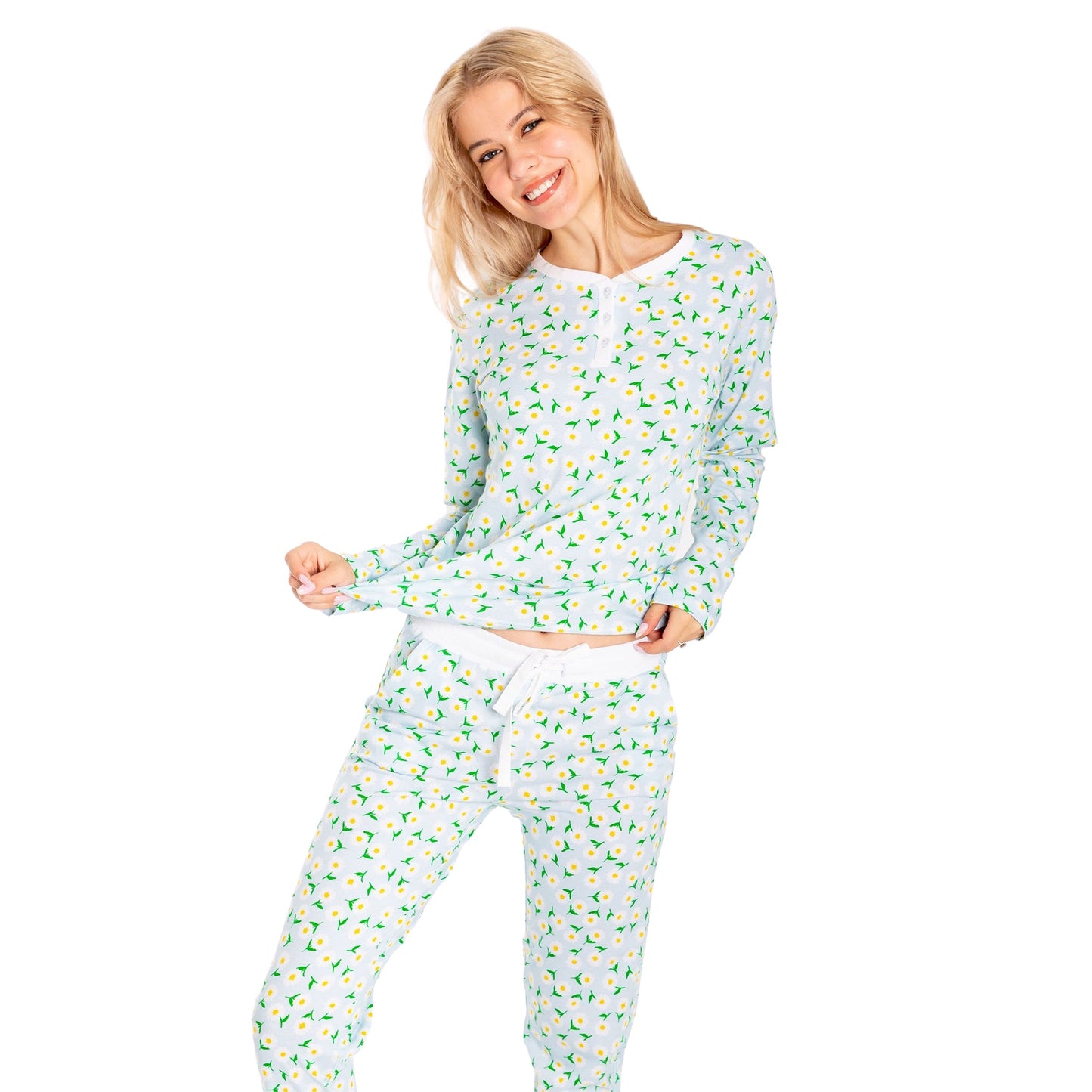 Women's Daisy Jersey Long PJ Set