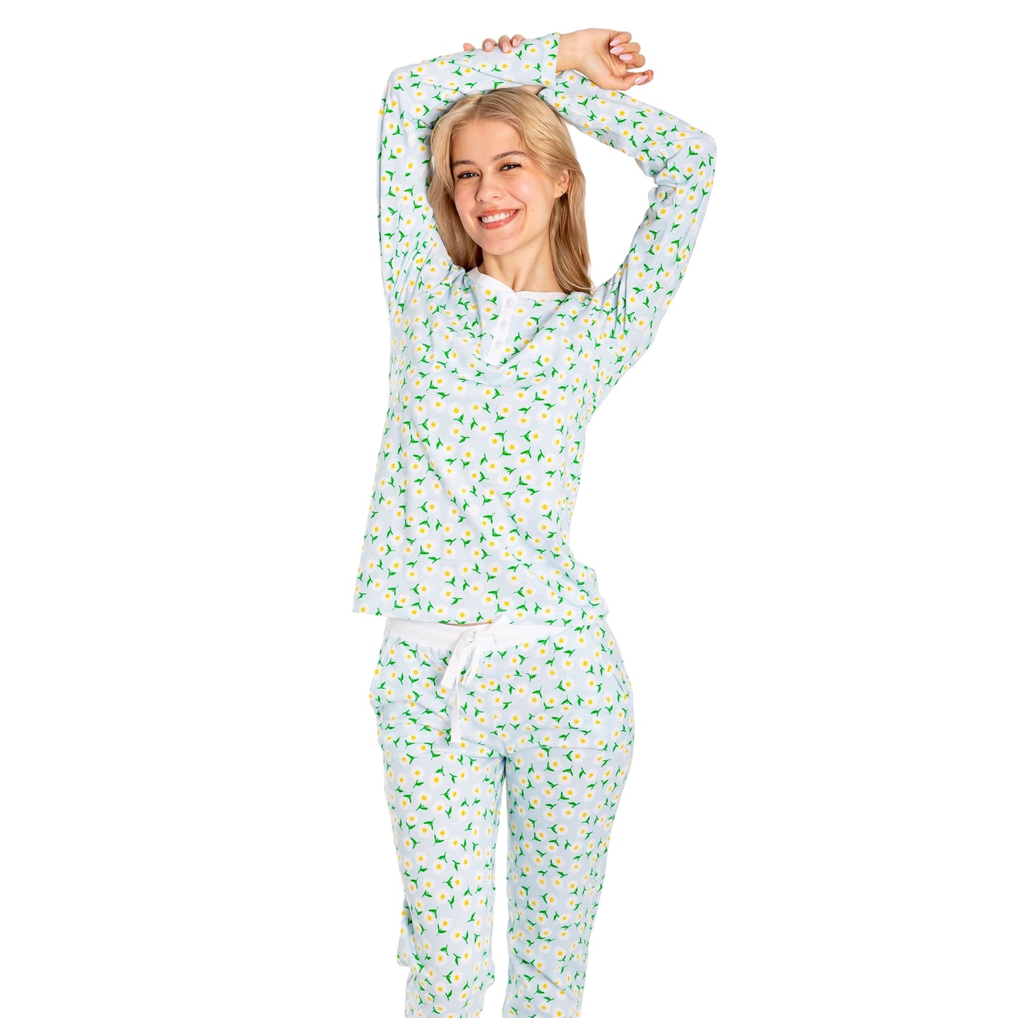 Women's Daisy Jersey Long PJ Set