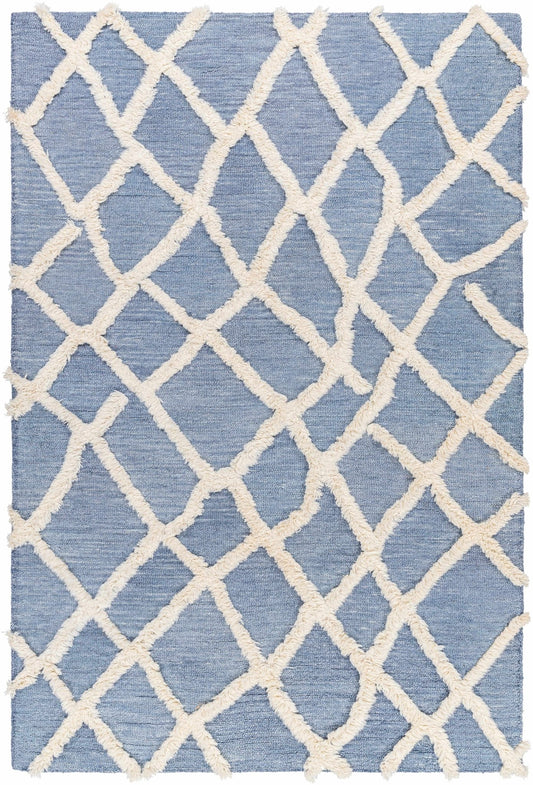 Adica Blue Wool Area Rug - Clearance - Marsh and Manor Collective