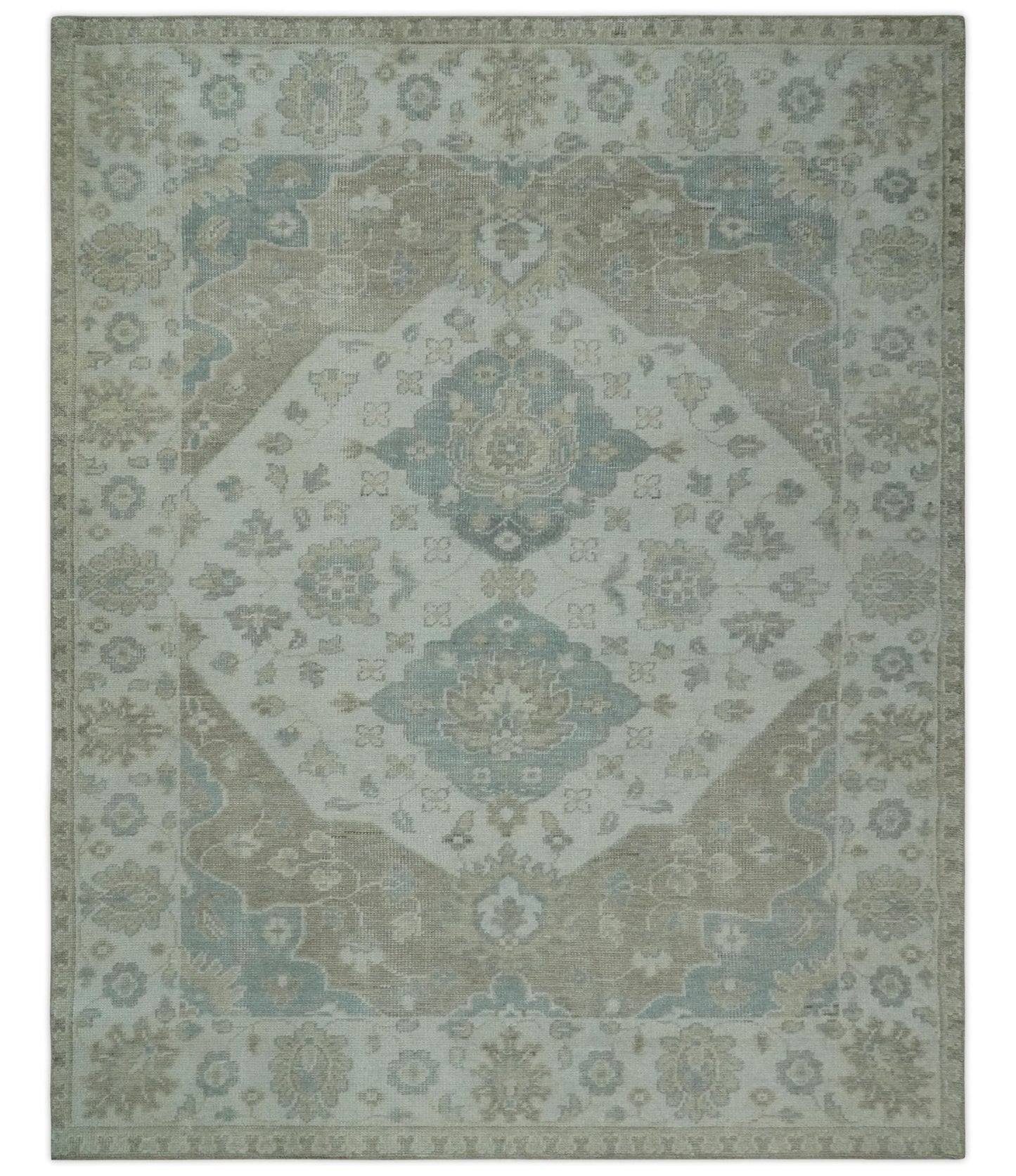 Antique Design Medallion Earthy Ivory and Camel 8x10 wool Area Rug - Marsh and Manor Collective